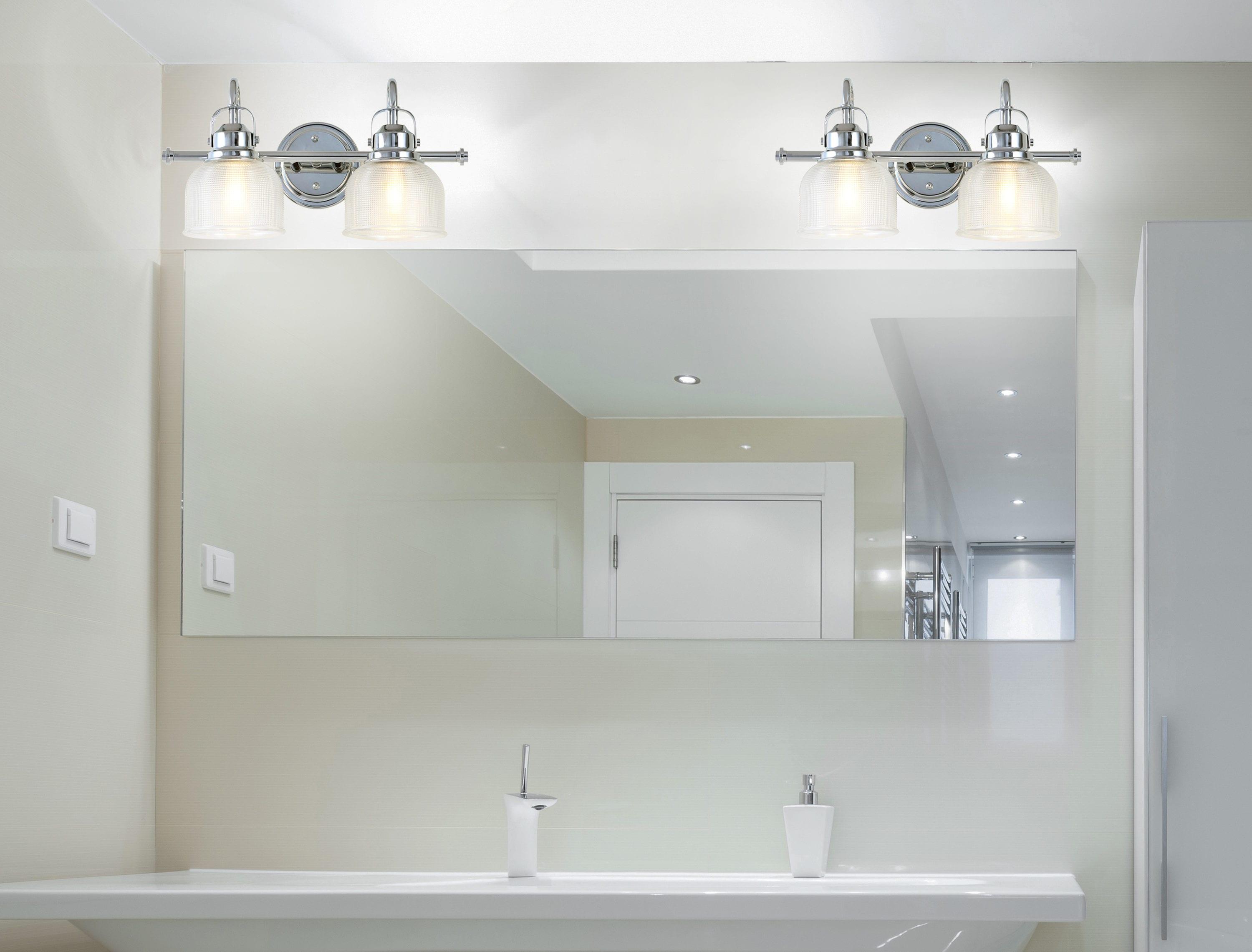 17.25" Metal/Glass Vanity Wall Light, ETL Listed, Bright Bathroom Fixture - JONATHAN Y