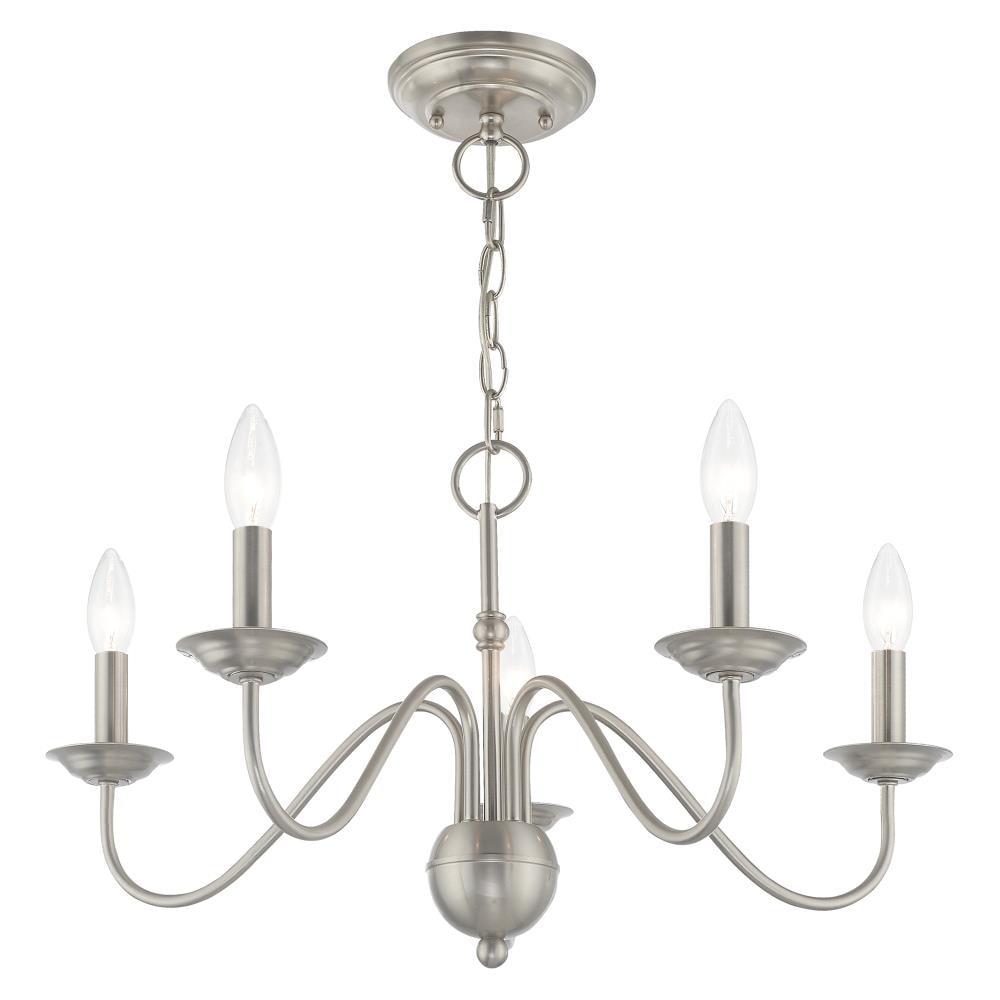 Livex Lighting 52165 Windsor 5 Light 24" Wide Taper Candle Chandelier - Nickel