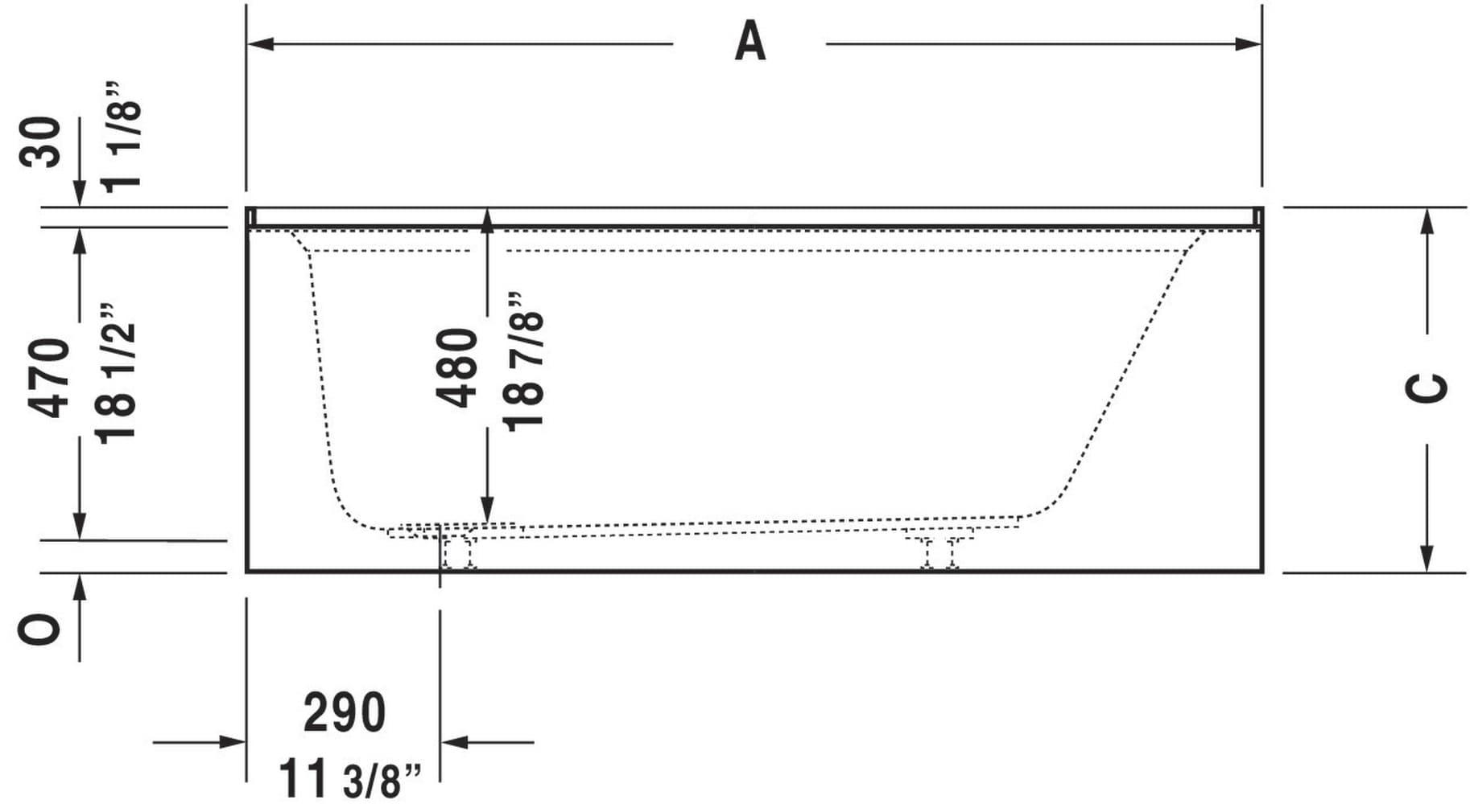 Architec 60" x 32" Alcove Soaking Bathtub with Left Drain (drain not included) - White