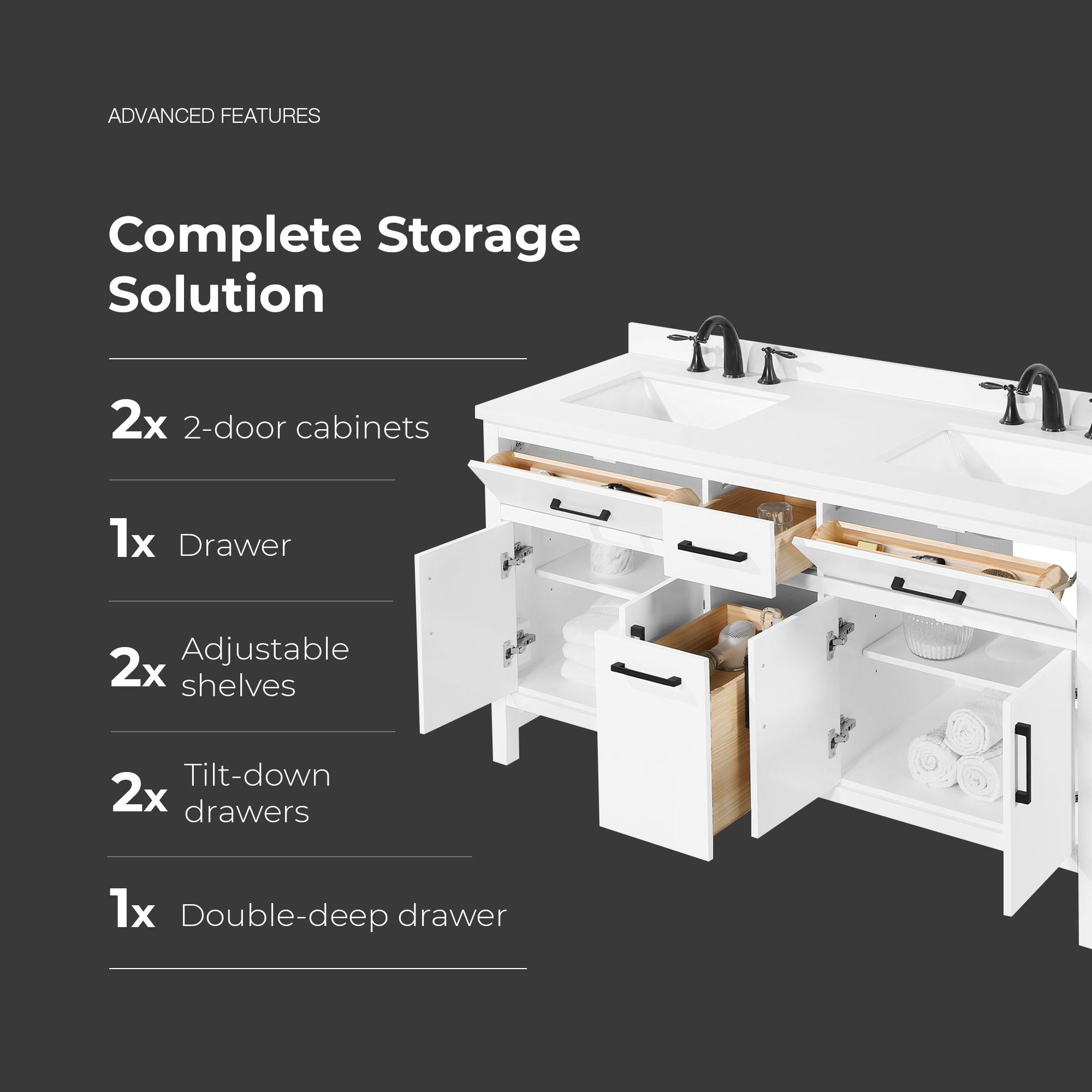 OVE Decors Taylor 60 in. Double Bathroom Sink Vanity