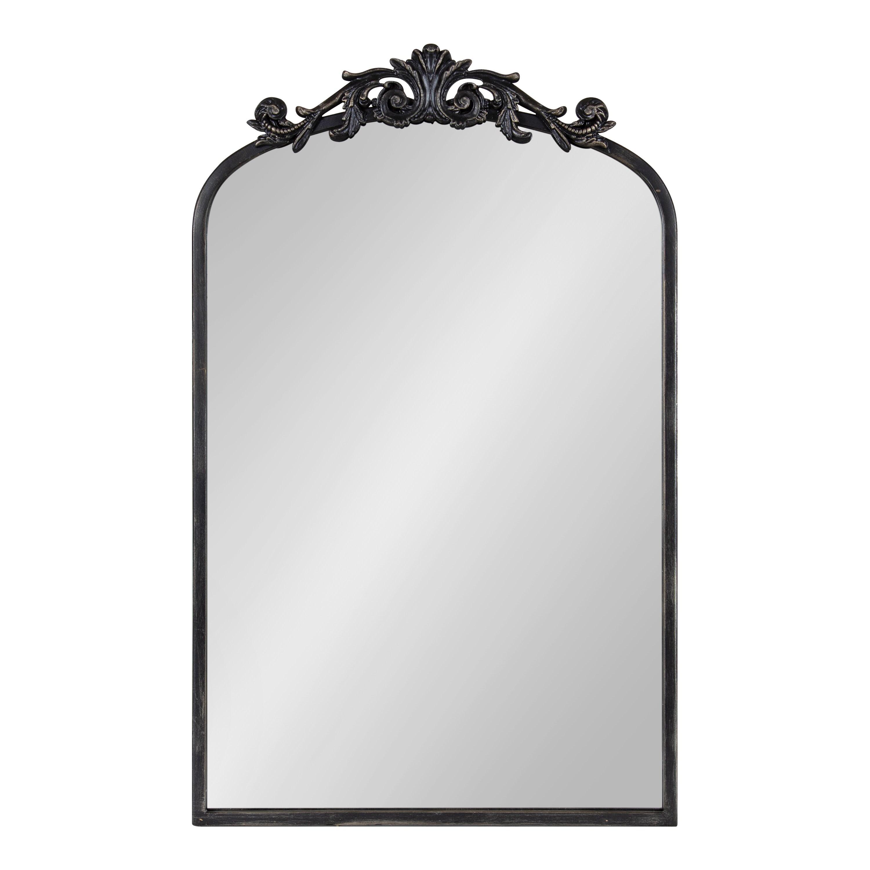 19" x 30.7" Arendahl Traditional Arch Decorative Wall Mirror Black - Kate & Laurel All Things Decor: Elegant Metal Frame