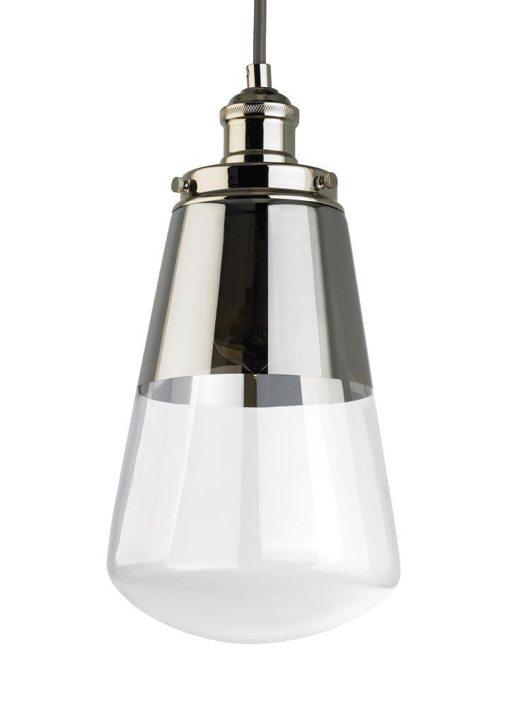 Sleek Modern Waveform Mini-Pendant in Polished Nickel