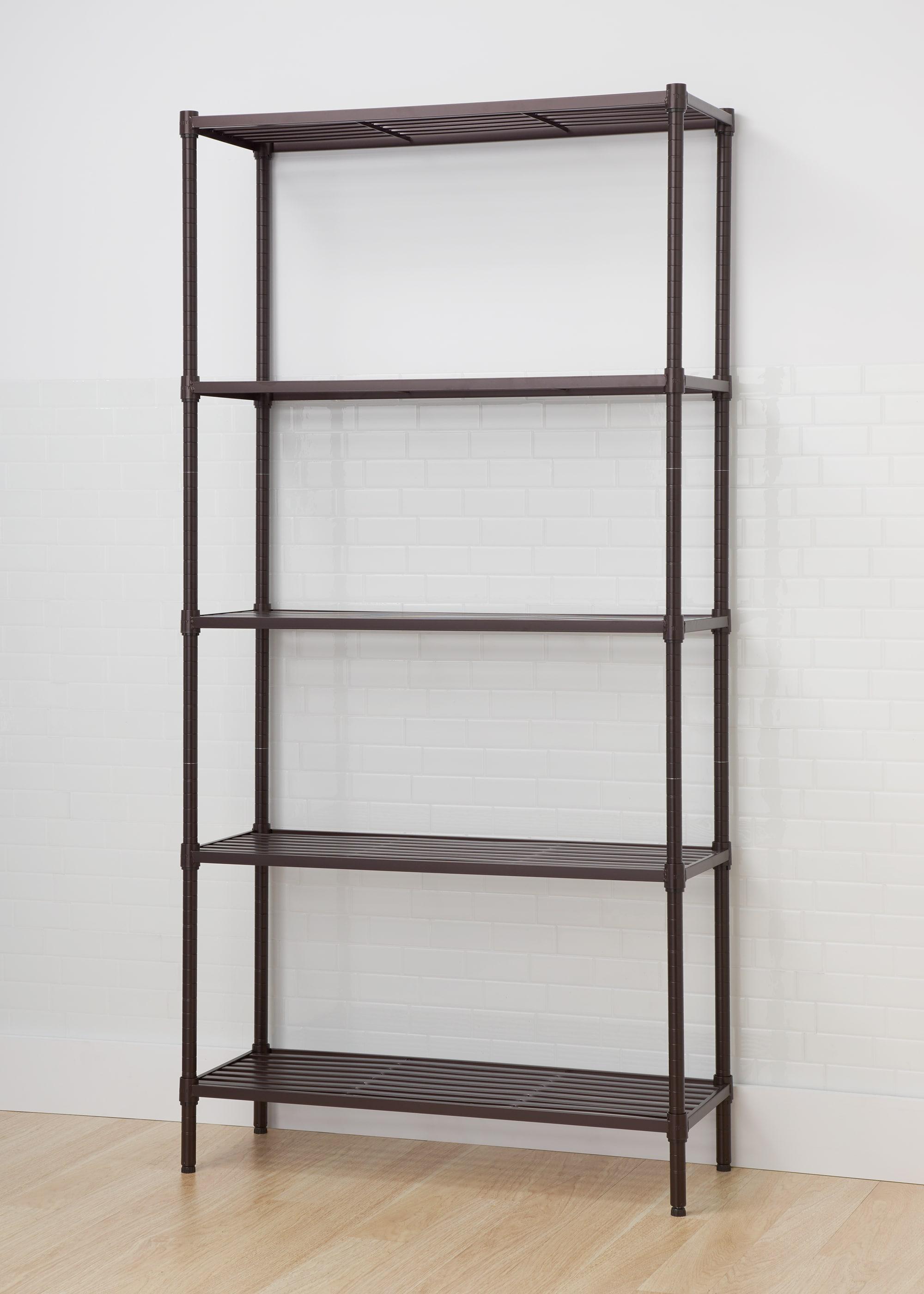TRINITY Dark Bronze 5-Tier Steel Slat Shelving Unit (36 in. W x 72 in. H x 14 in. D)