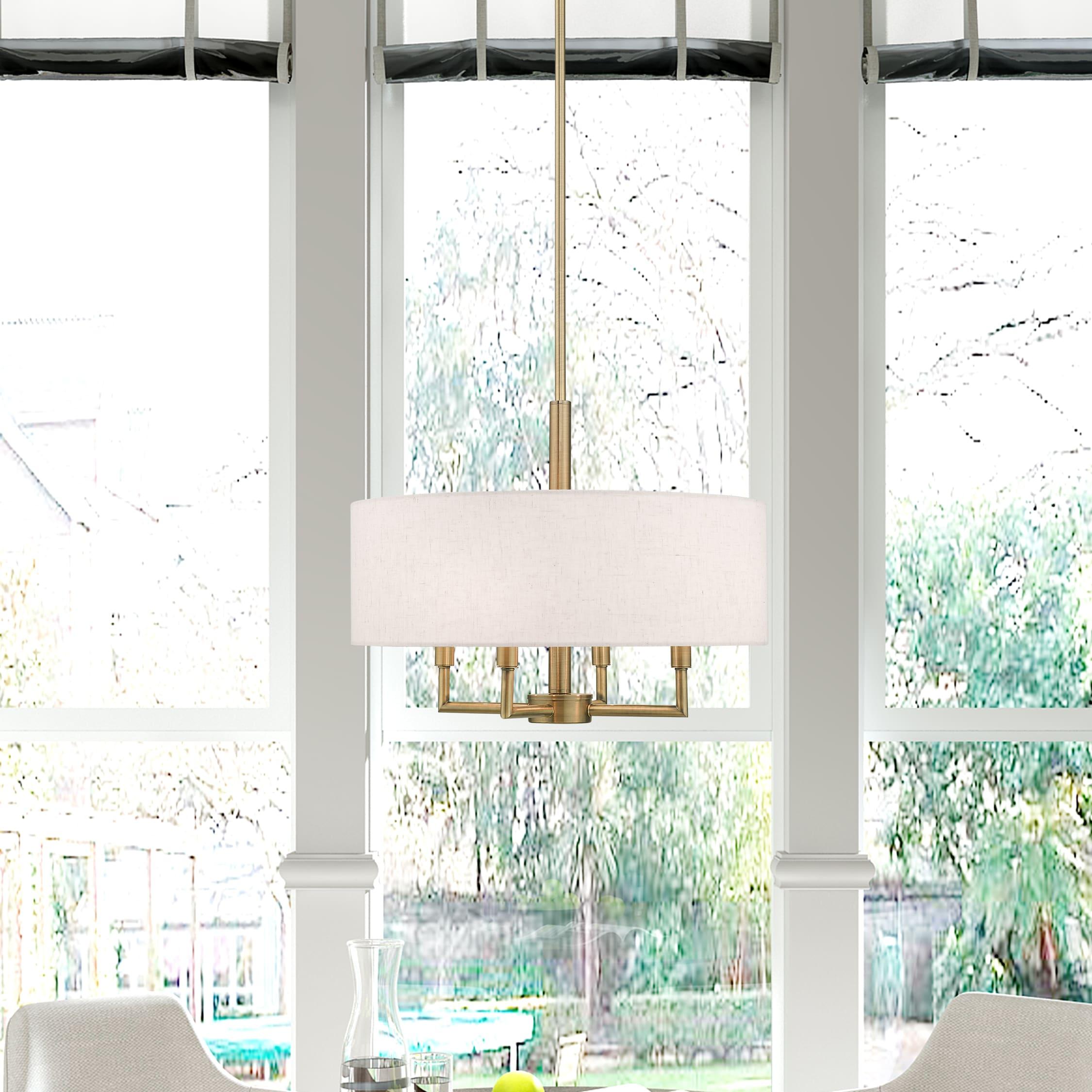 Livex Lighting Meridian 4 - Light Chandelier in  Antique Brass