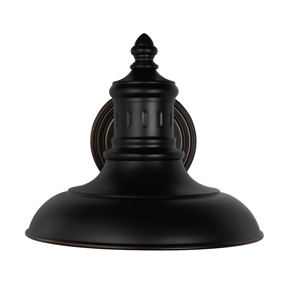 Design House 516732 Monterey Industrial Modern 1-Light Indoor/Outdoor Wall Mount with Metal Shade for Porch Entryway Barn, Oil Rubbed Bronze
