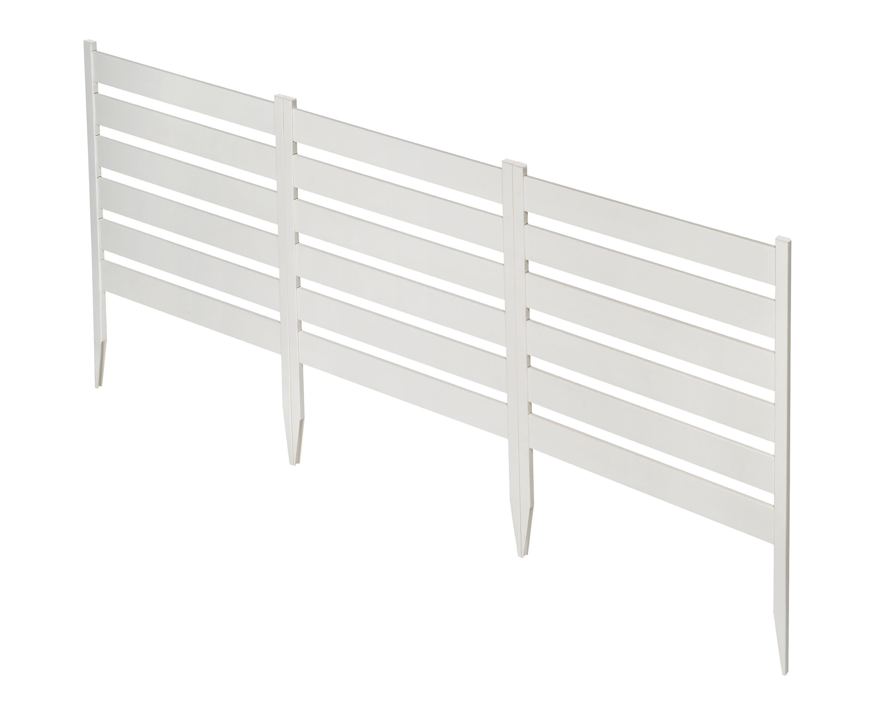 Zippity Outdoor Products 26in H x 24in W (3 Panels) No Dig Zippity Maui Fence Kit, Charcoal Color WoodTek Vinyl Fence Panel, Temporary Outdoor Border for Garden, Easy Install DIY Fence for Backyard, Patio, & Deck, ZP19066