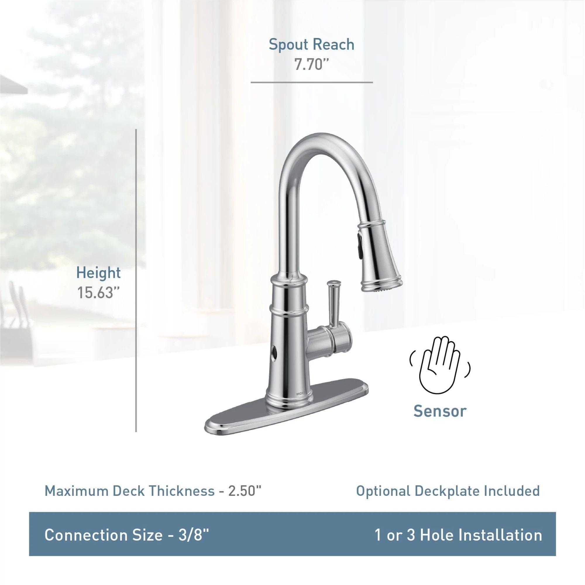 Moen Belfield MotionSense Wave Single Handle Pulldown Kitchen Faucet with Power Clean Technology
