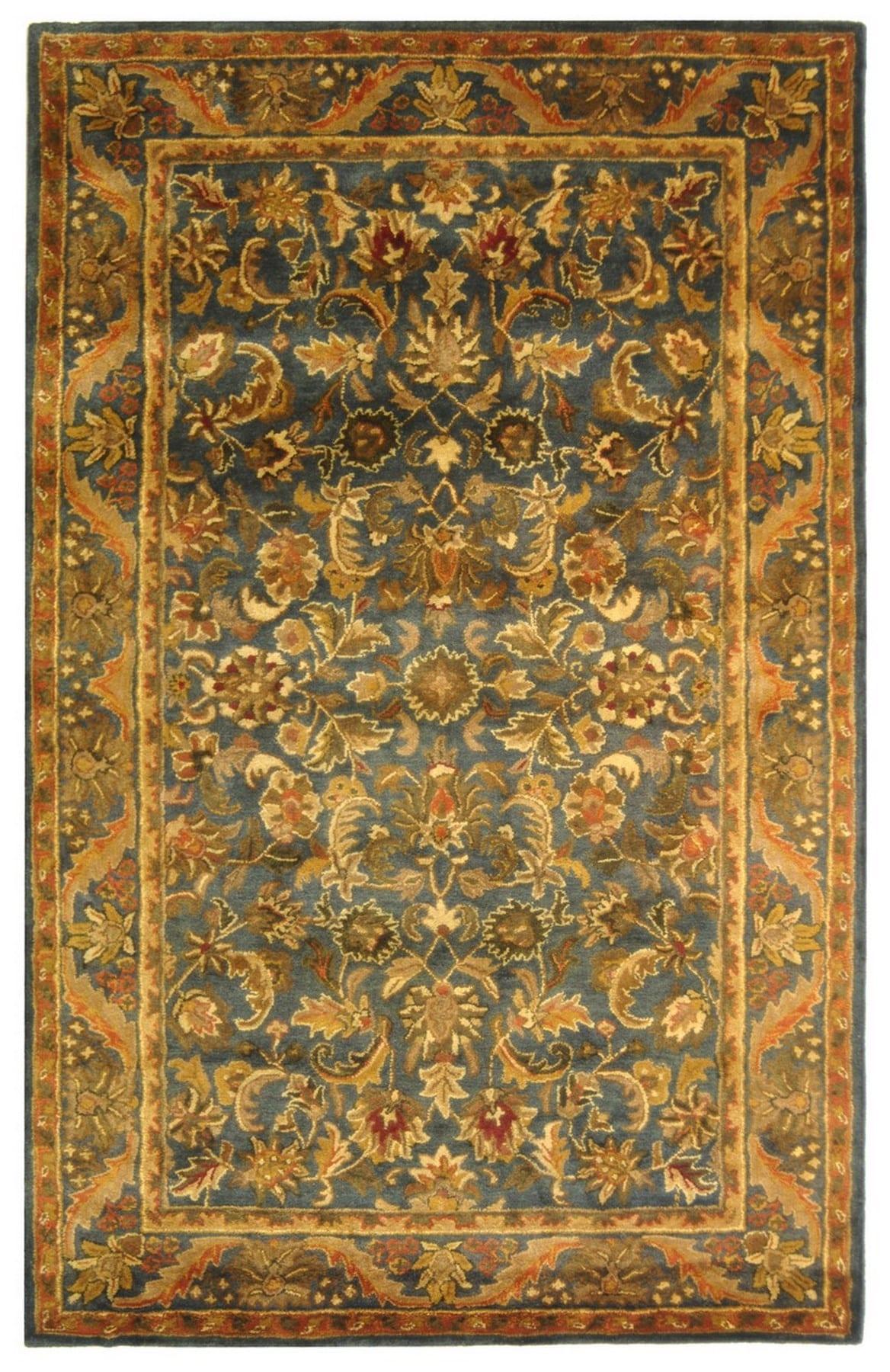 Antiquity AT52 Hand Tufted Indoor Area Rug - Blue/Gold - 4'x6' - Safavieh