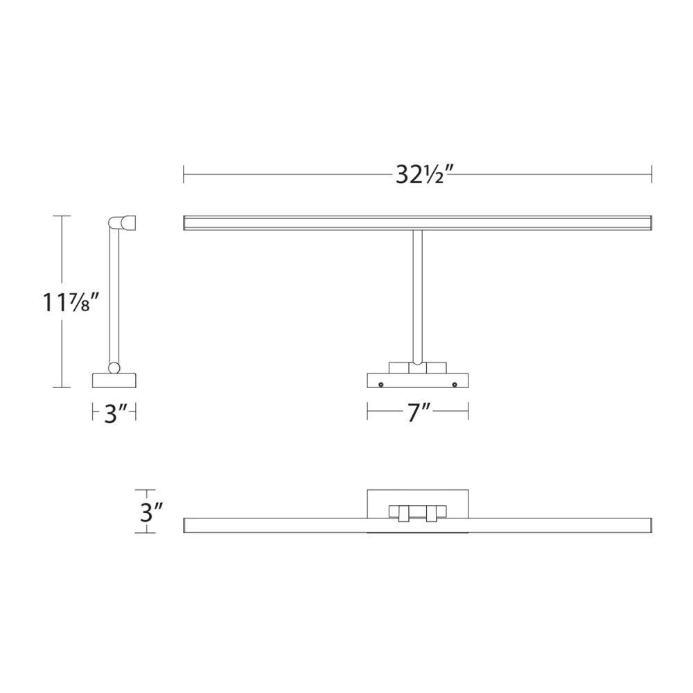 WAC Lighting Reed 33" LED Adjustable Aluminum Picture Light in Black