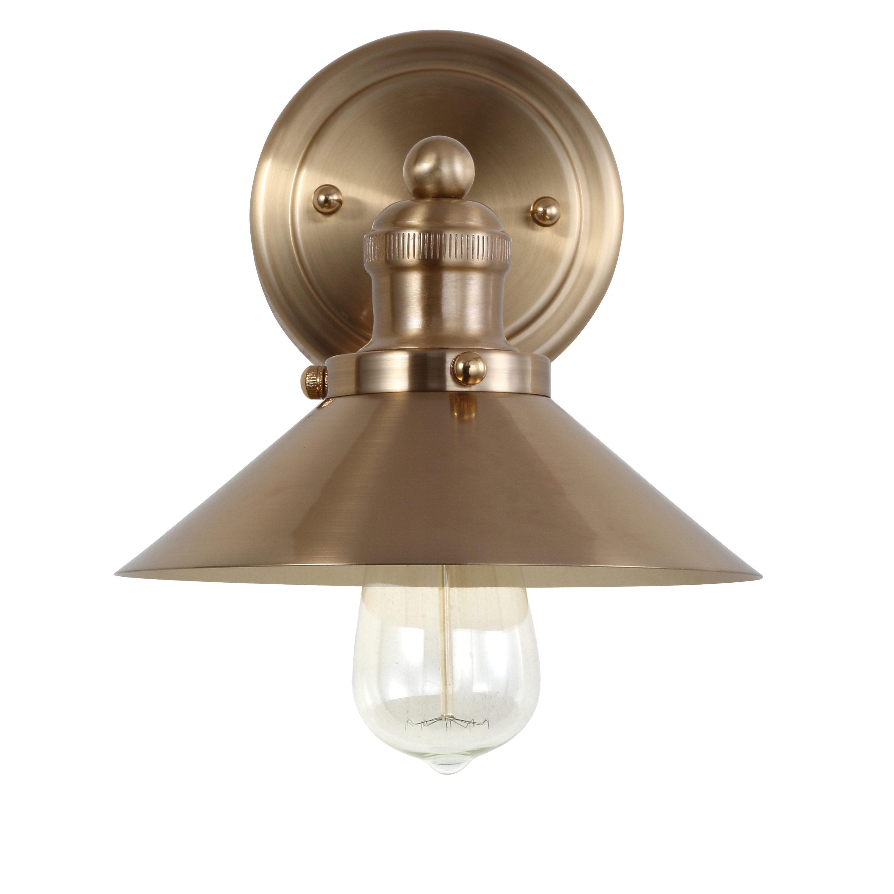 August 7.75 in. Metal Shade Brass Gold Vanity Light