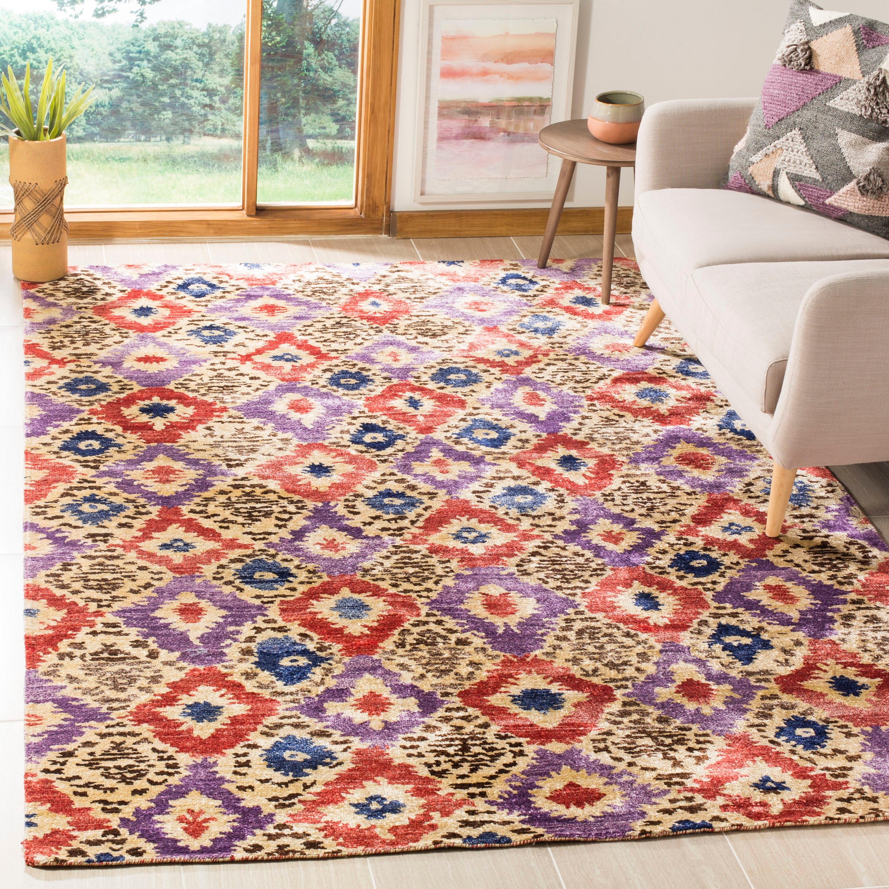 Safavieh Luxor Hand Knotted Banana Silk Geometric Rug