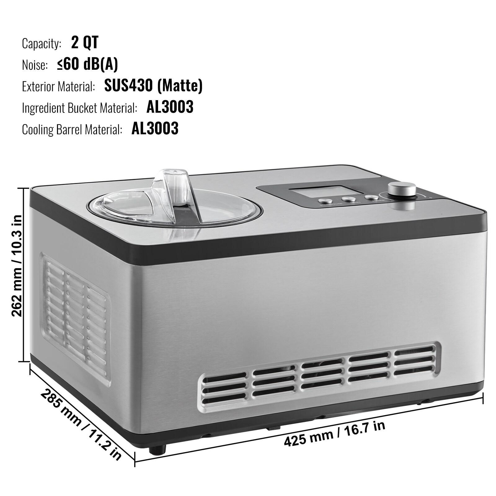 VEVOR VEVOR 2 Quart Automatic Ice Cream Machine Electric Yogurt Gelato Make Silver