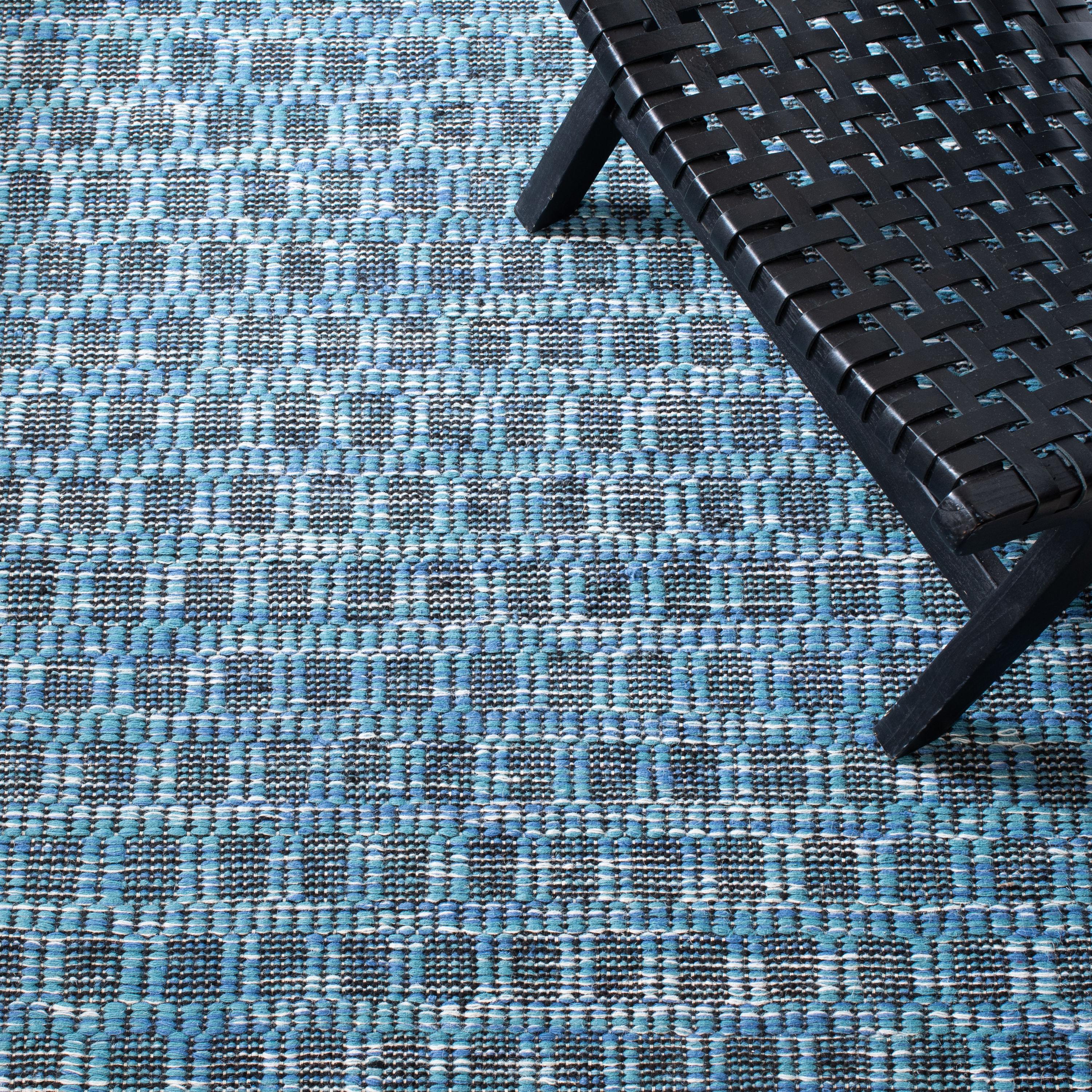 Kilim KLM377 Hand Woven Area Rug - Blue/Black - 6'x9' - Safavieh.