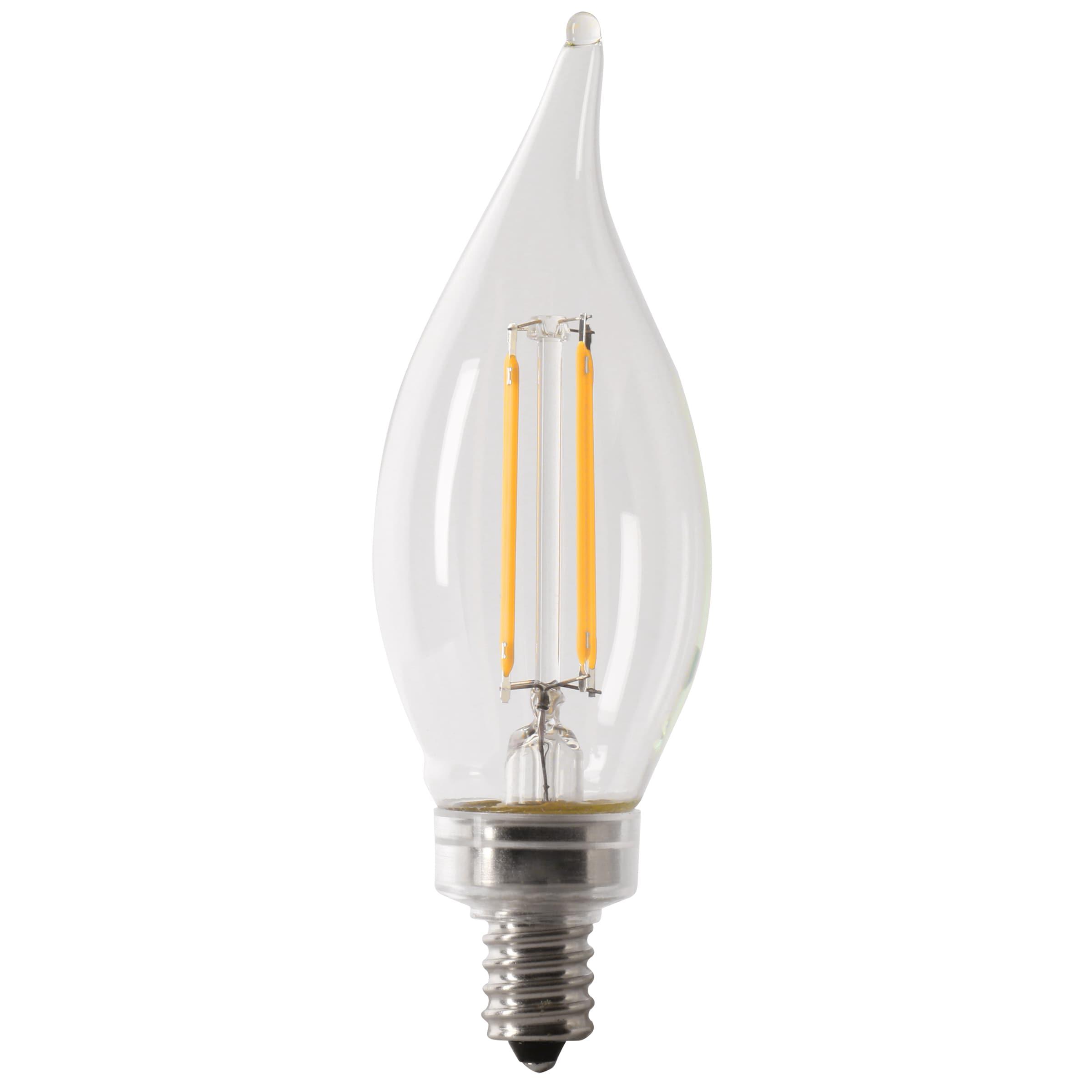 Feit Flame Tip E12 (Candelabra) LED Bulb Soft White 60 Watt Equivalence 2 pk