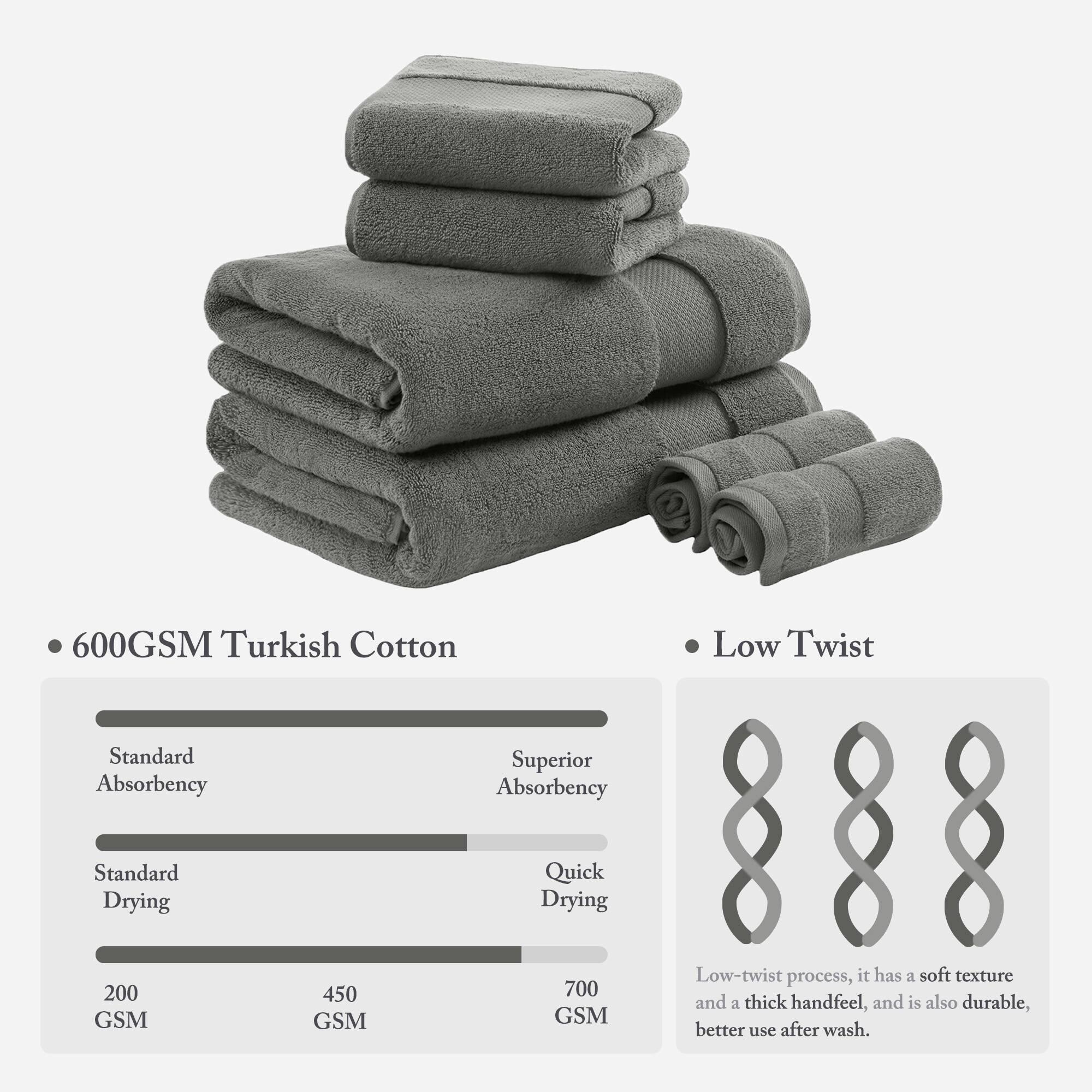 Turkish 100% Cotton Oversized Towel Set