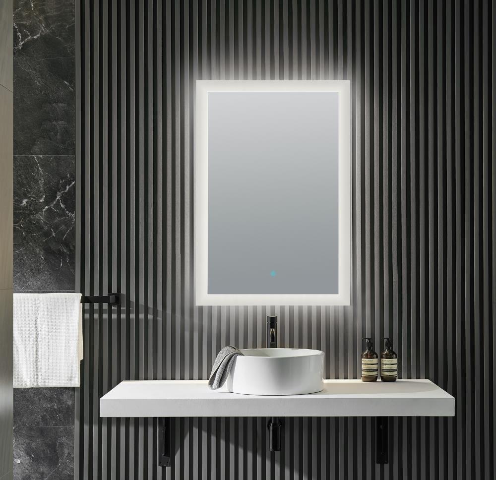 ANZZI Olympus Frameless LED Bathroom Mirror in Silver | 36 in. H x 24 in. W