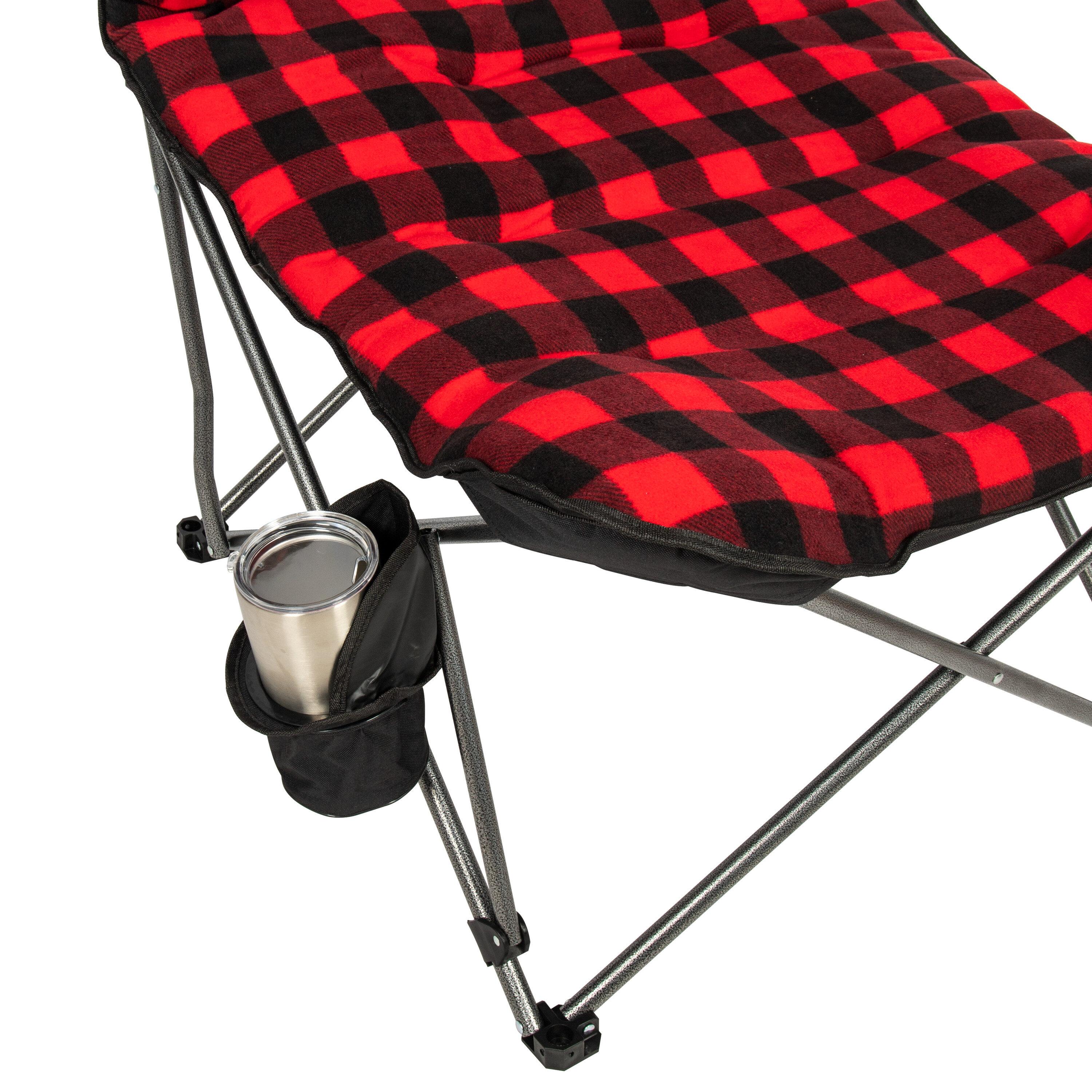 Camp & Go Portable Camping Chair with Retractable Cup Holder, Multicolor Stiped