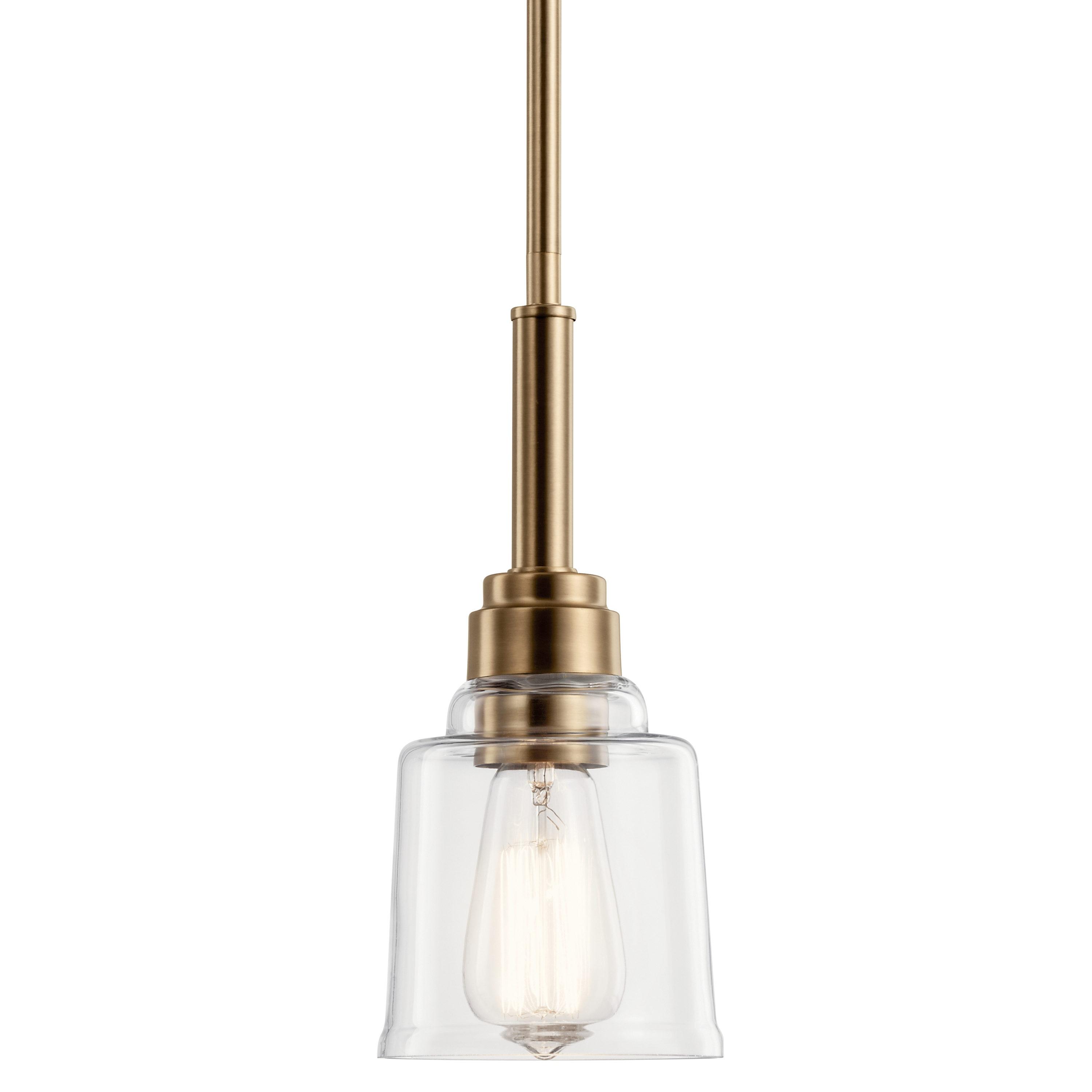 Kichler Lighting Aivian 1 - Light Pendant in  Weathered Brass