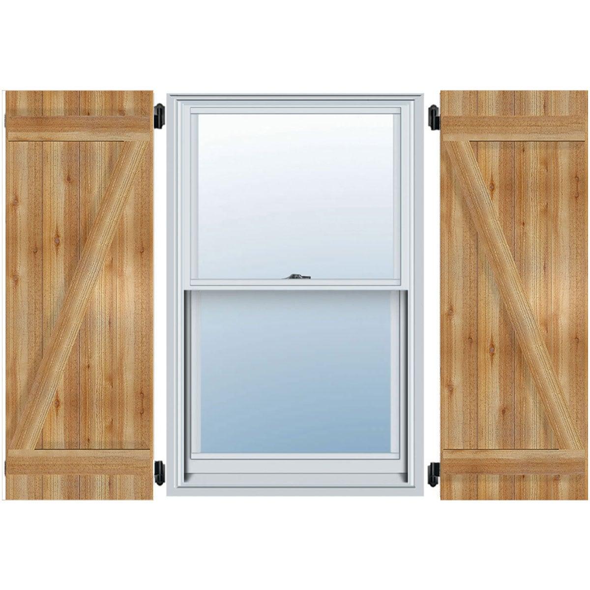 Ekena Millwork TimberCraft 5 3/8" Boards Joined Board-n-Batten Shutters w/Z-Bar, Western Red Cedar (Per Pair) (Set of 2)