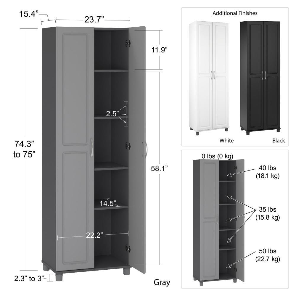 Systembuild Kendall 24" Utility Storage Cabinet, Black