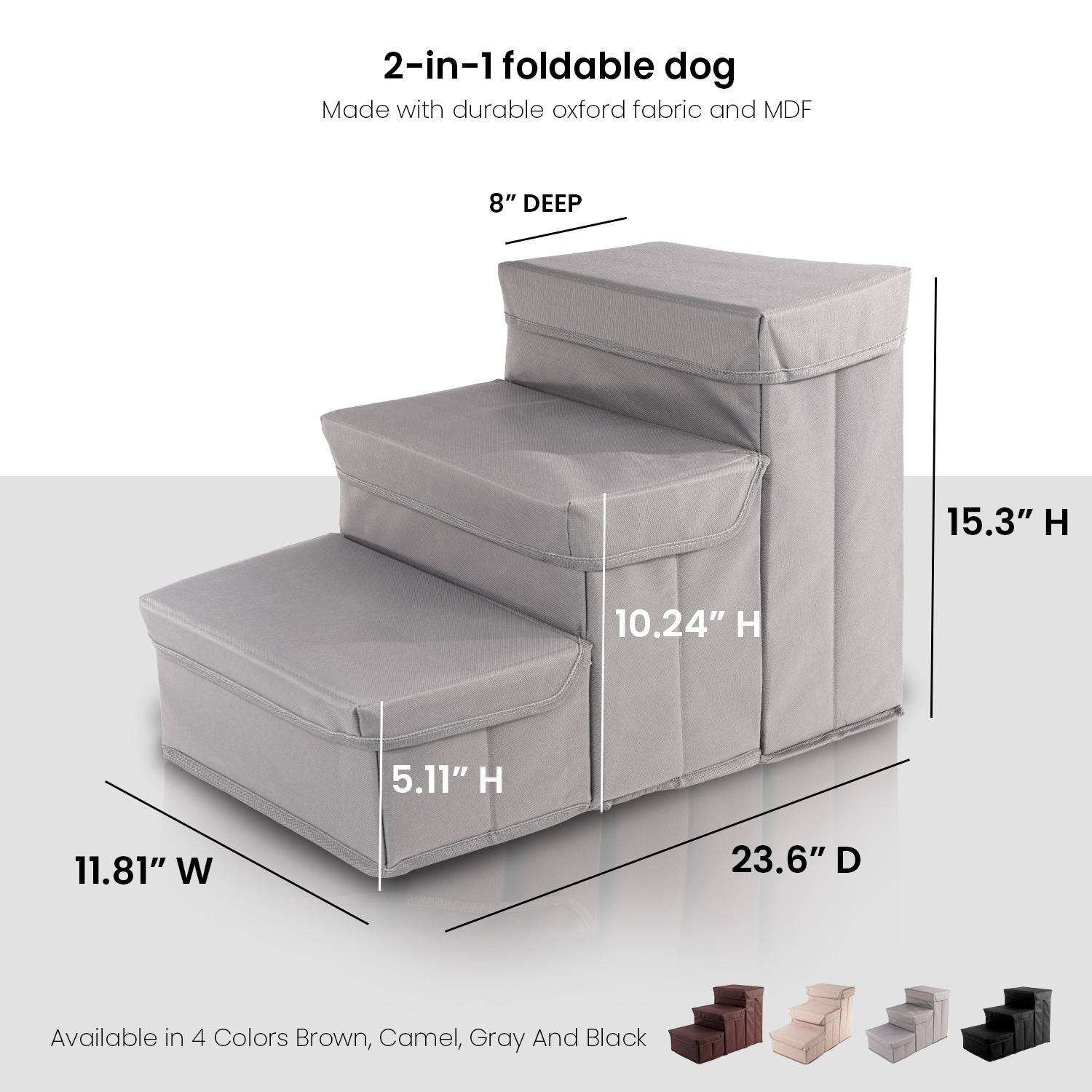 Tucker Murphy Pet™ Wava Padded 3 Step Pet Storage Foldable Steps