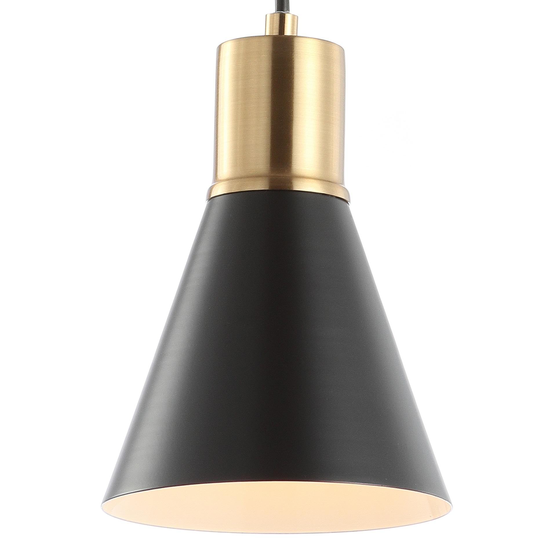 JONATHAN Y JYL6131A Apollo 6" Metal LED Pendant Contemporary Dimmable Adjustable Dining Room Living Room Kitchen Foyer Bedroom Hallway, Black/Brass Gold