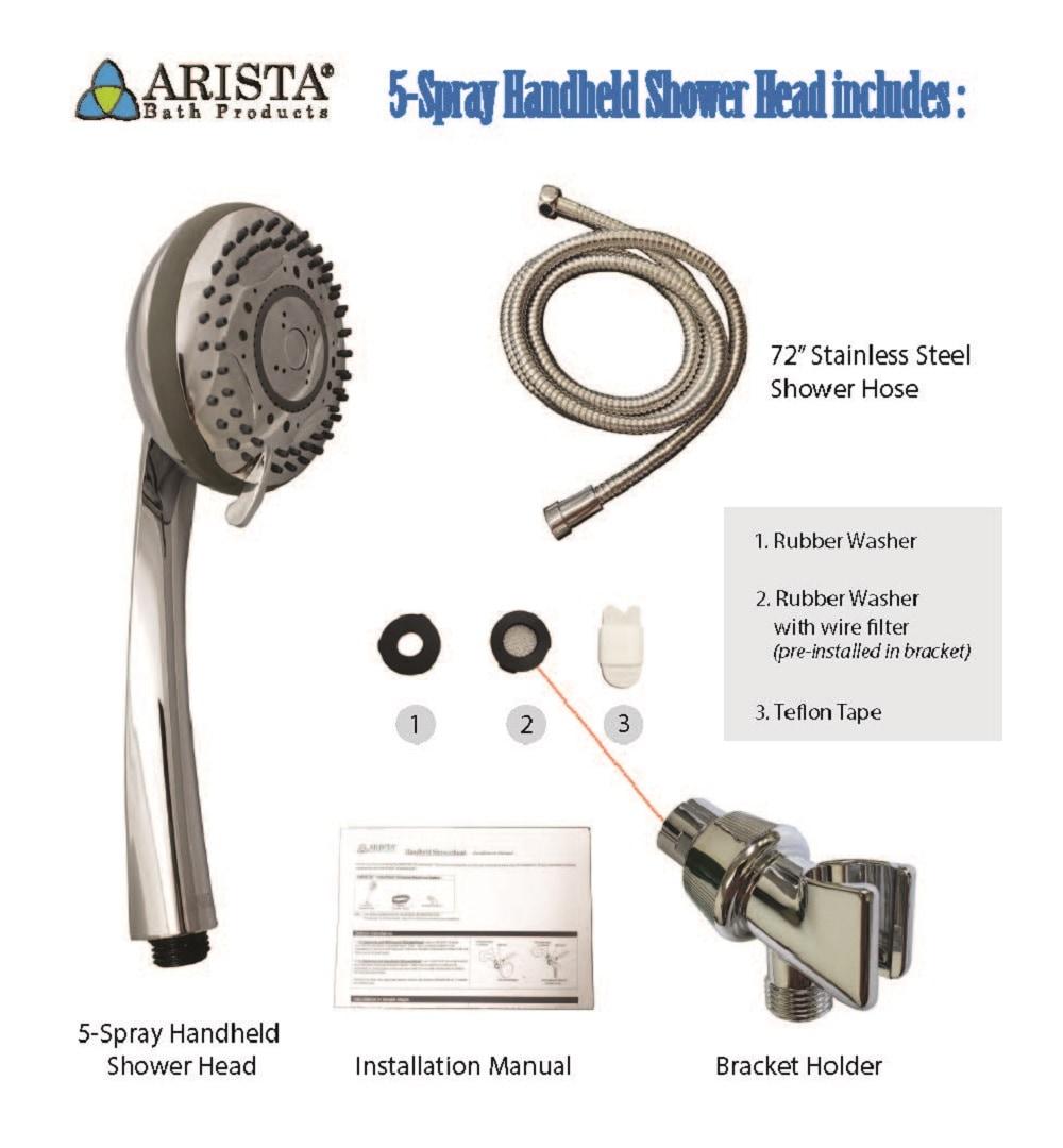 Arista Handheld Shower Head 2.0 GPM GPM with Water Filtration