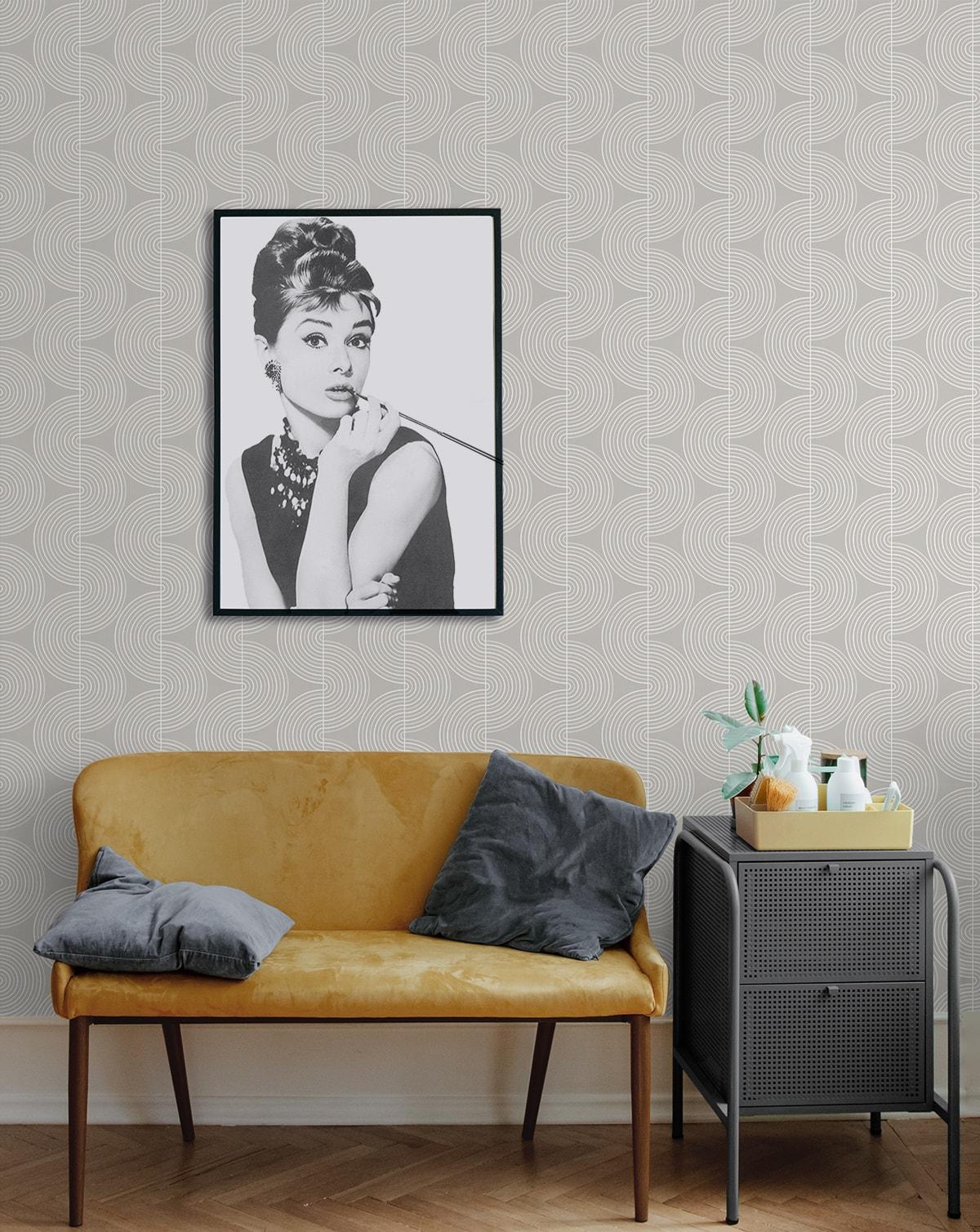 NextWall Alloy Grey Zen Geo Peel and Stick Wallpaper