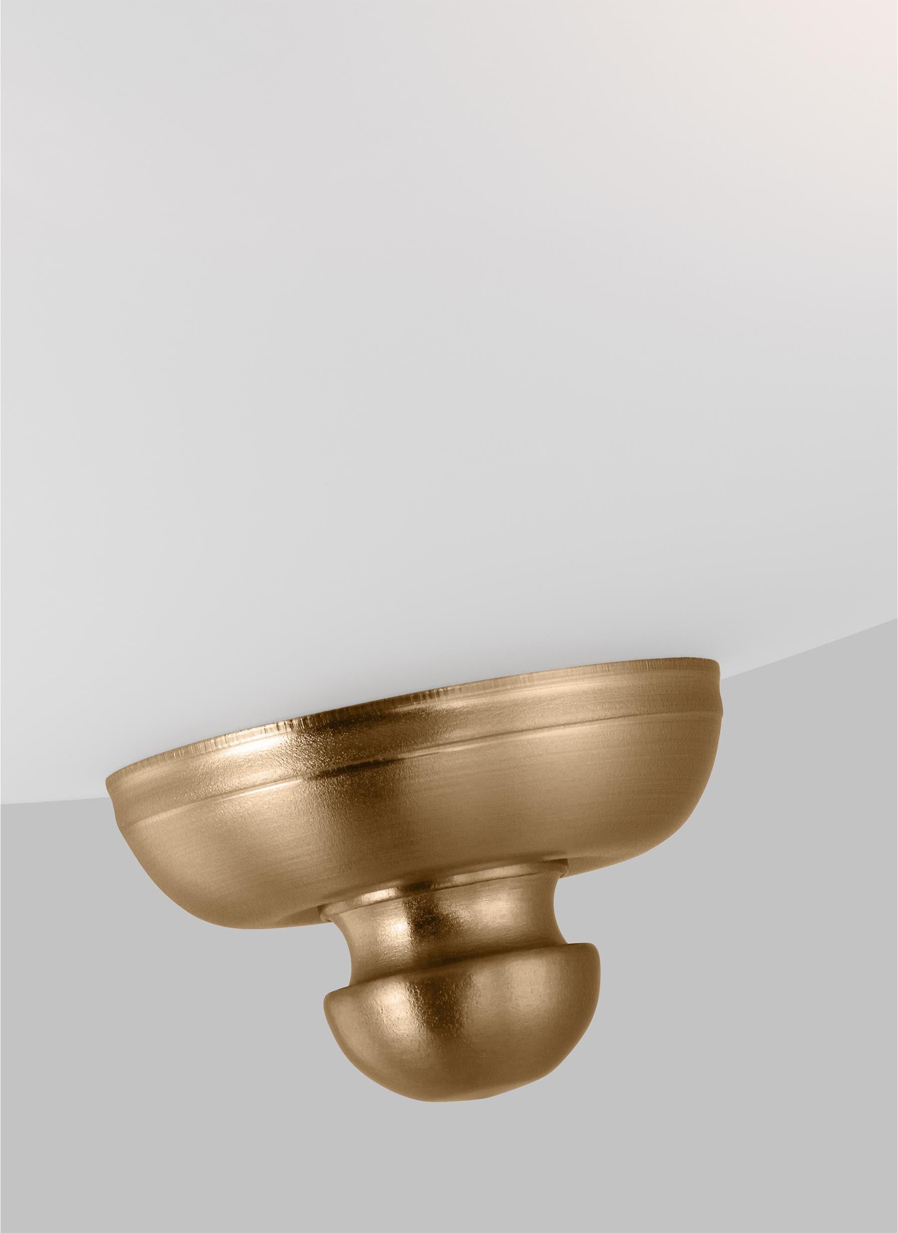 Satin Brass Geary 2-Light Flush Mount with Etched Glass Shade