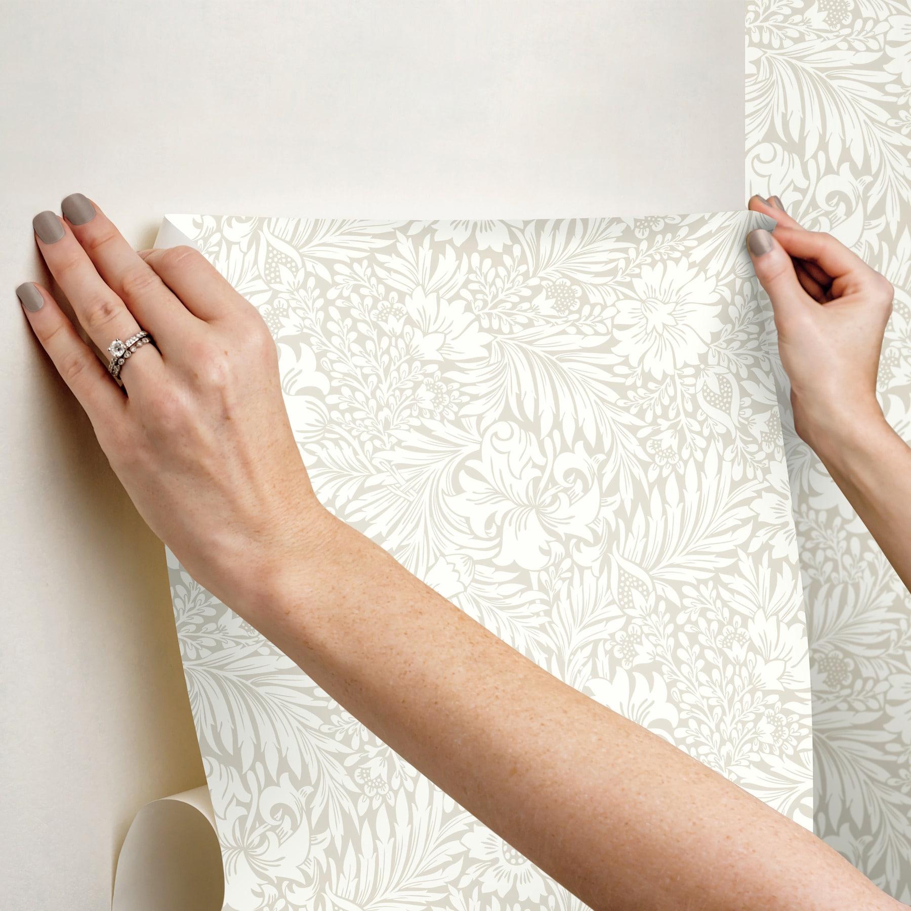 Modern Acanthus Peel + Stick Wallpaper by Erin & Ben Co. - Wicker