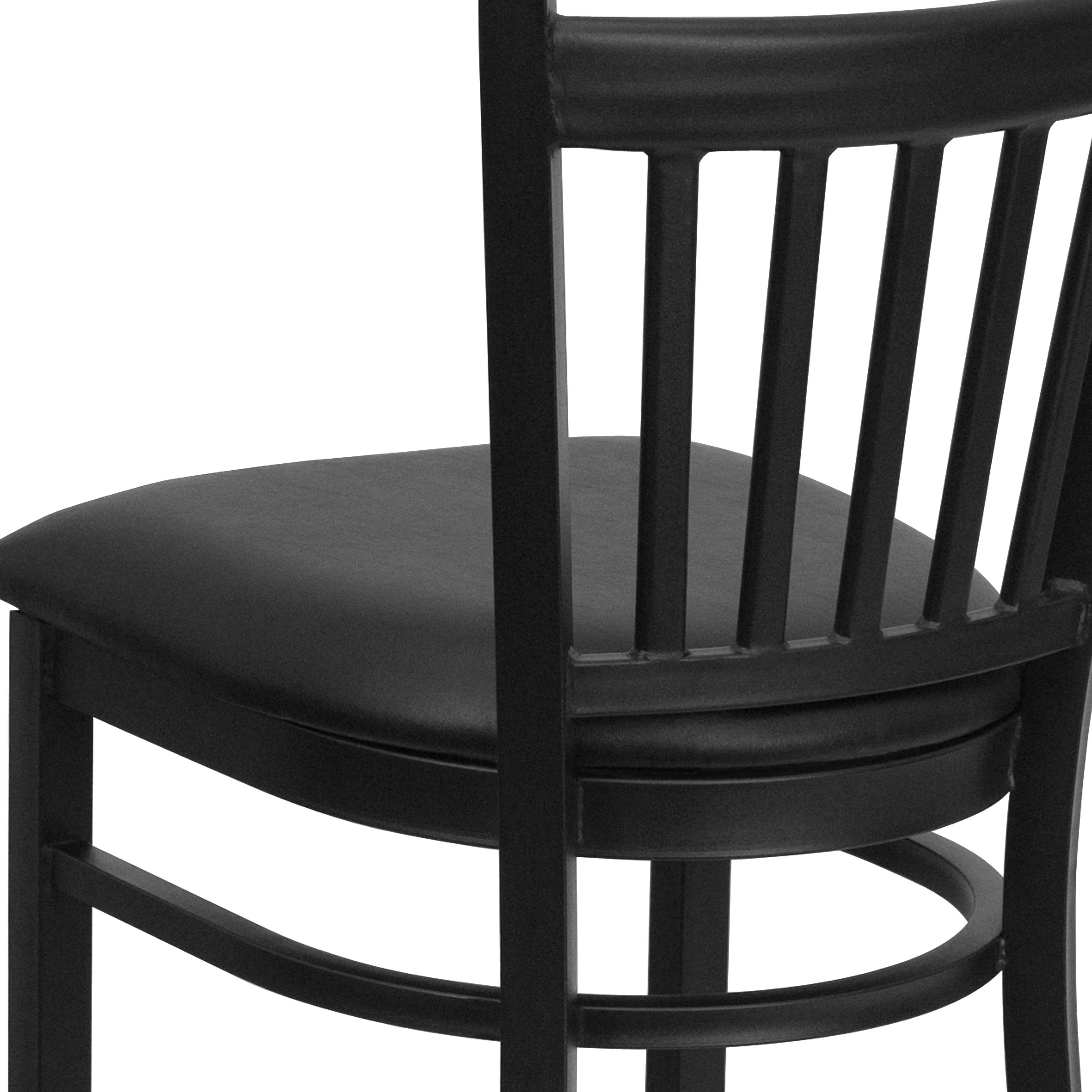 Flash Furniture HERCULES Series Black Vertical Back Metal Restaurant Barstool - Black Vinyl Seat