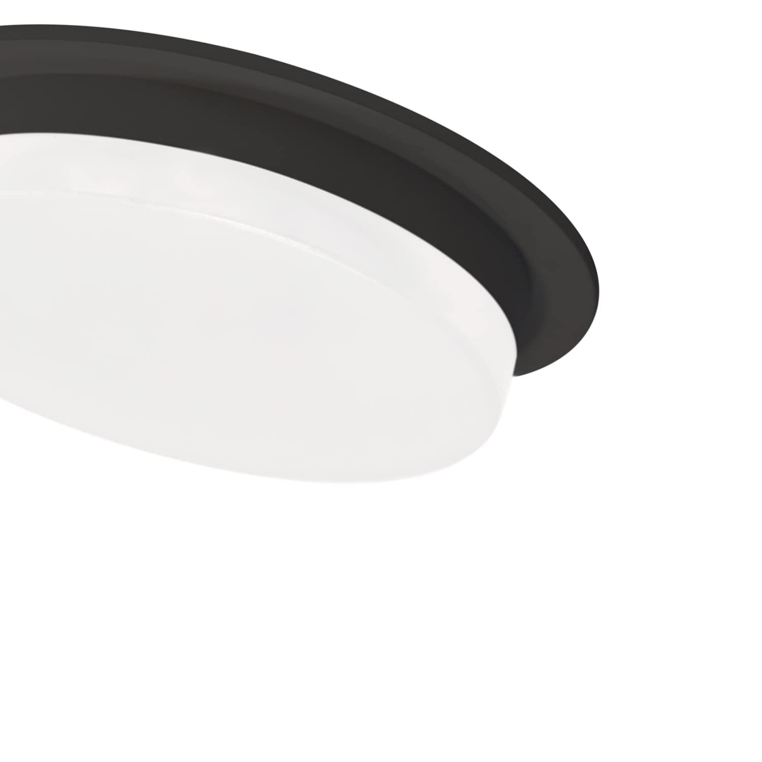 Stockton Slim Black Aluminum LED Drum Flush Mount