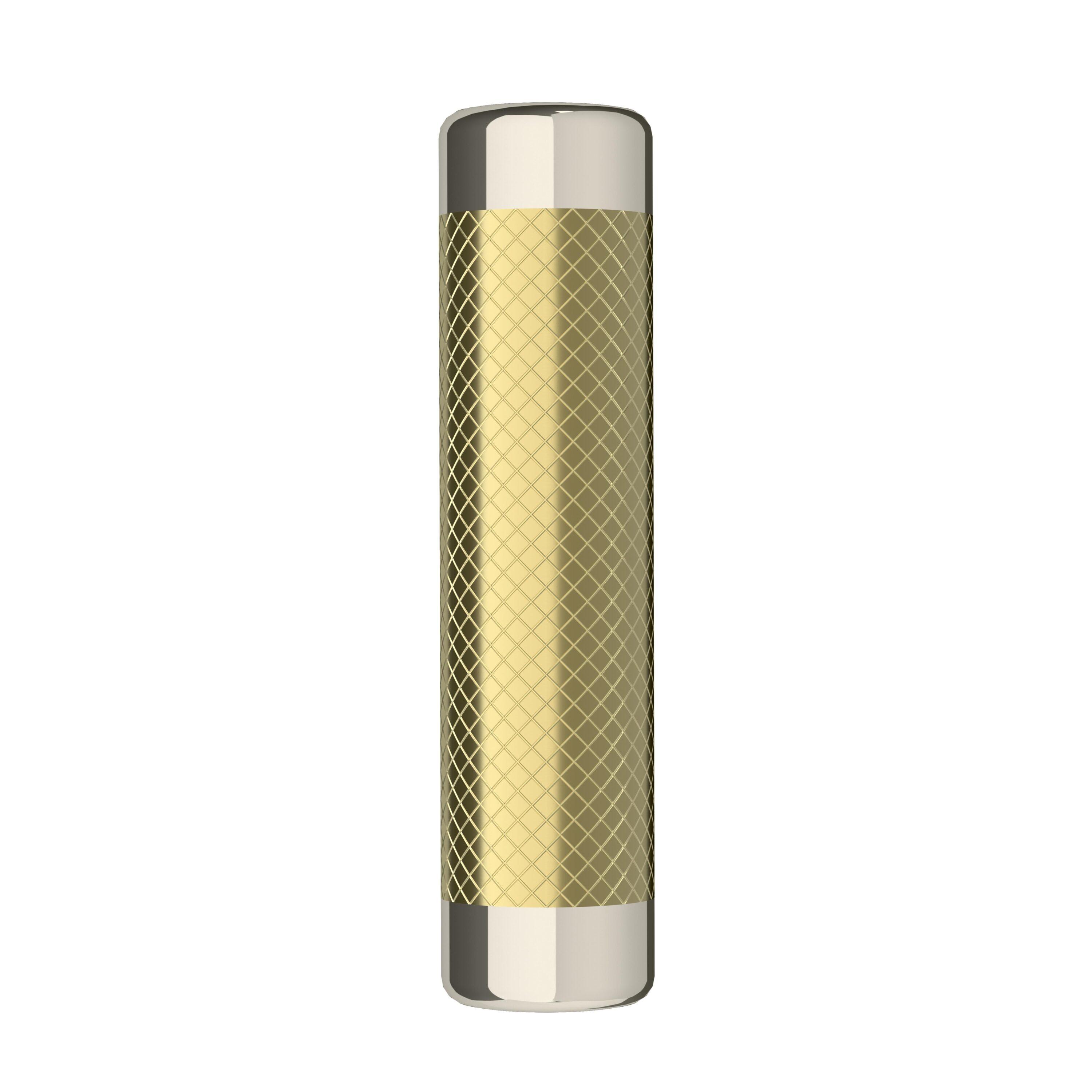 Amerock Esquire 2-5/8 inch (67mm) Length Polished Nickel/Golden Champagne Cabinet Knob