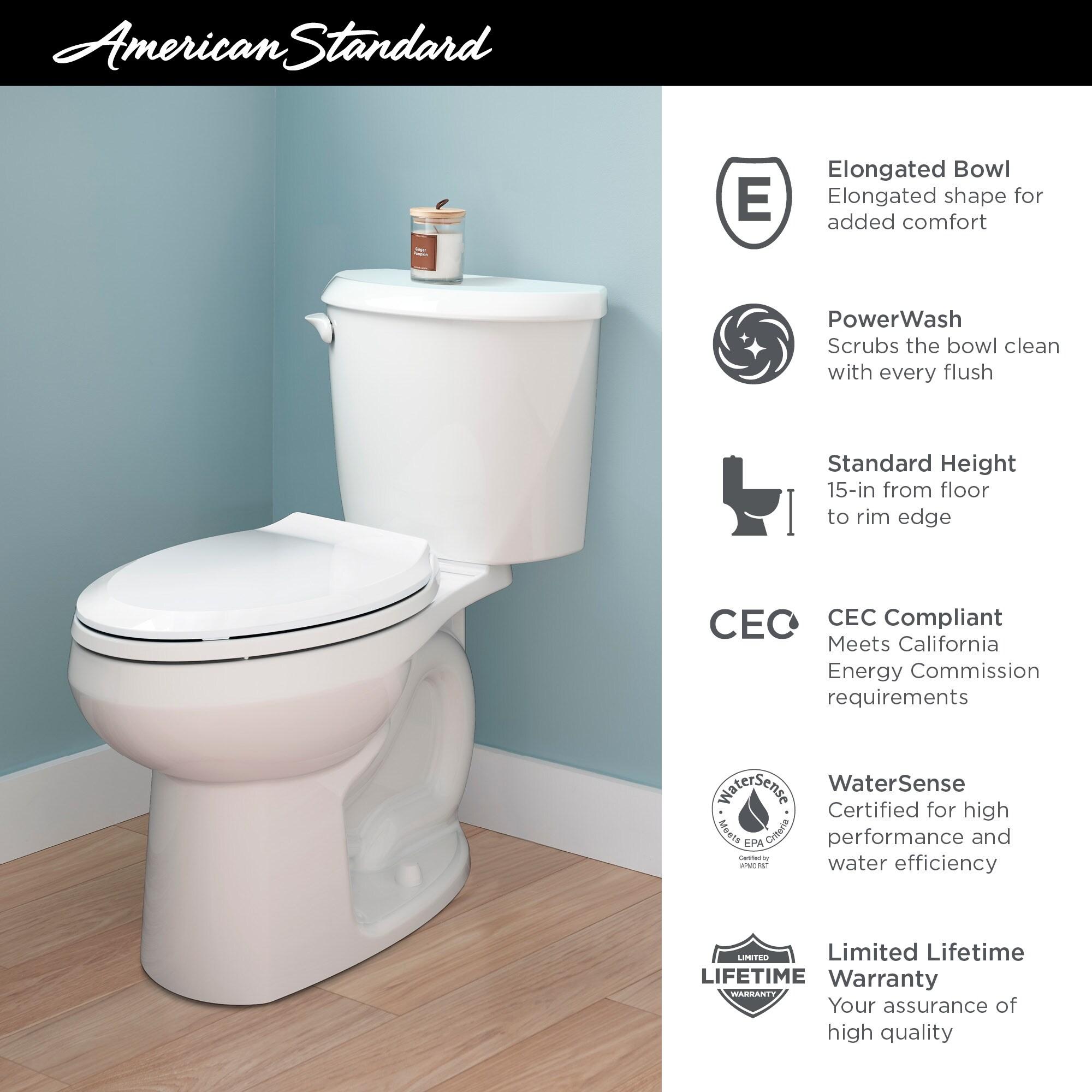 American Standard Colony 1.28 Gallons GPF Elongated Comfort Height Floor Mounted Two-Piece Toilet (Seat Not Included)