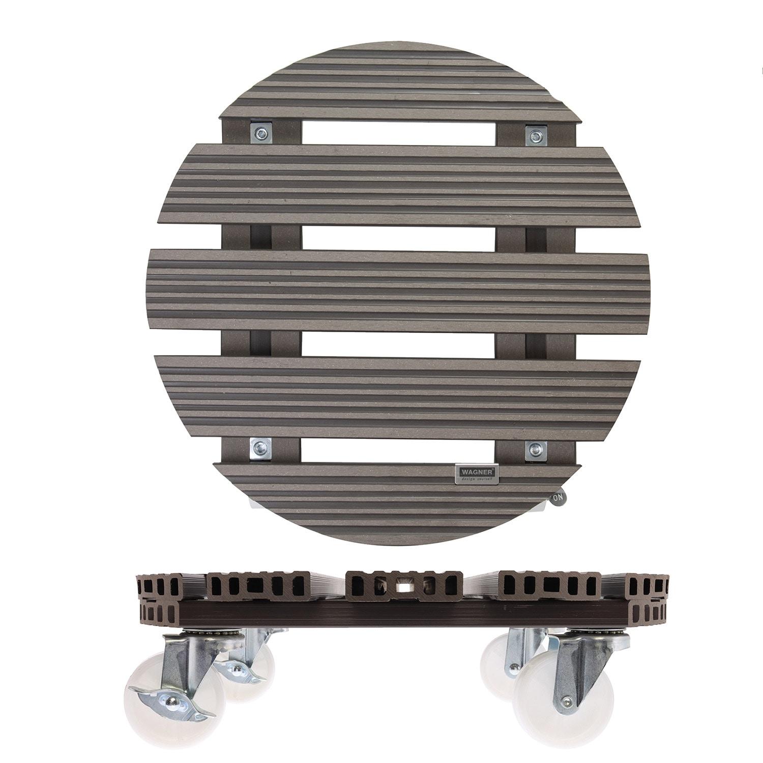 Tierra Garden 15.1" Taupe Round WPC Plant Caddy