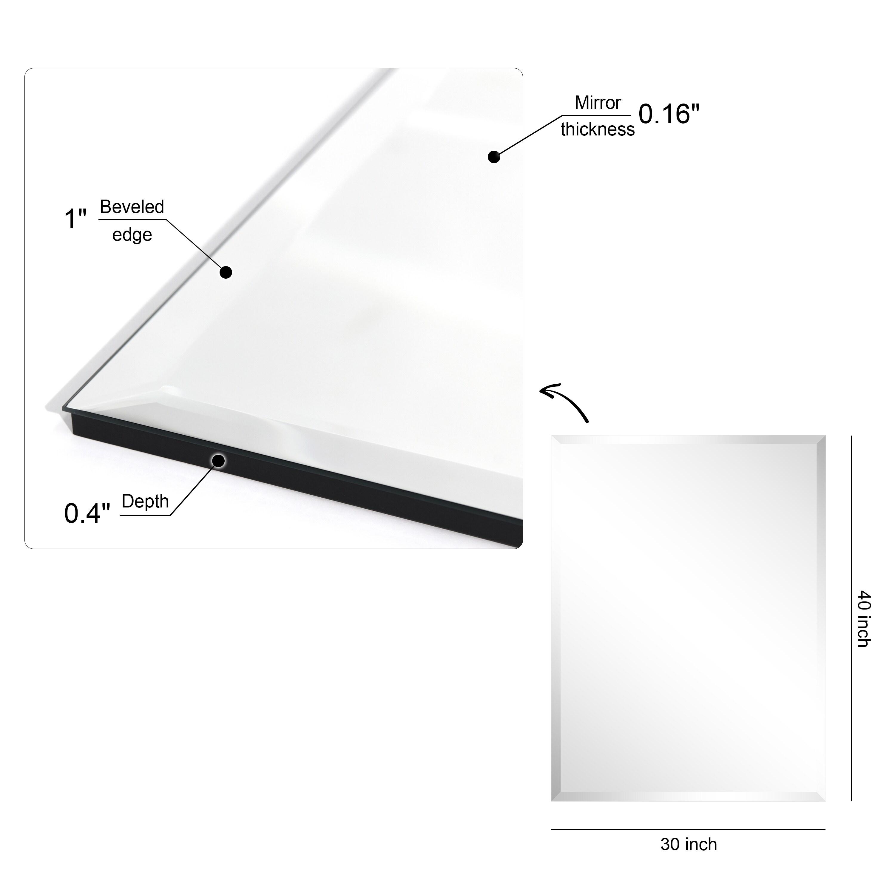 Empire Art Direct  30 x 40 in. Frameless Rectangular Wall Mirror with Beveled Prism Mirror Panels - 1 in. Beveled Edge
