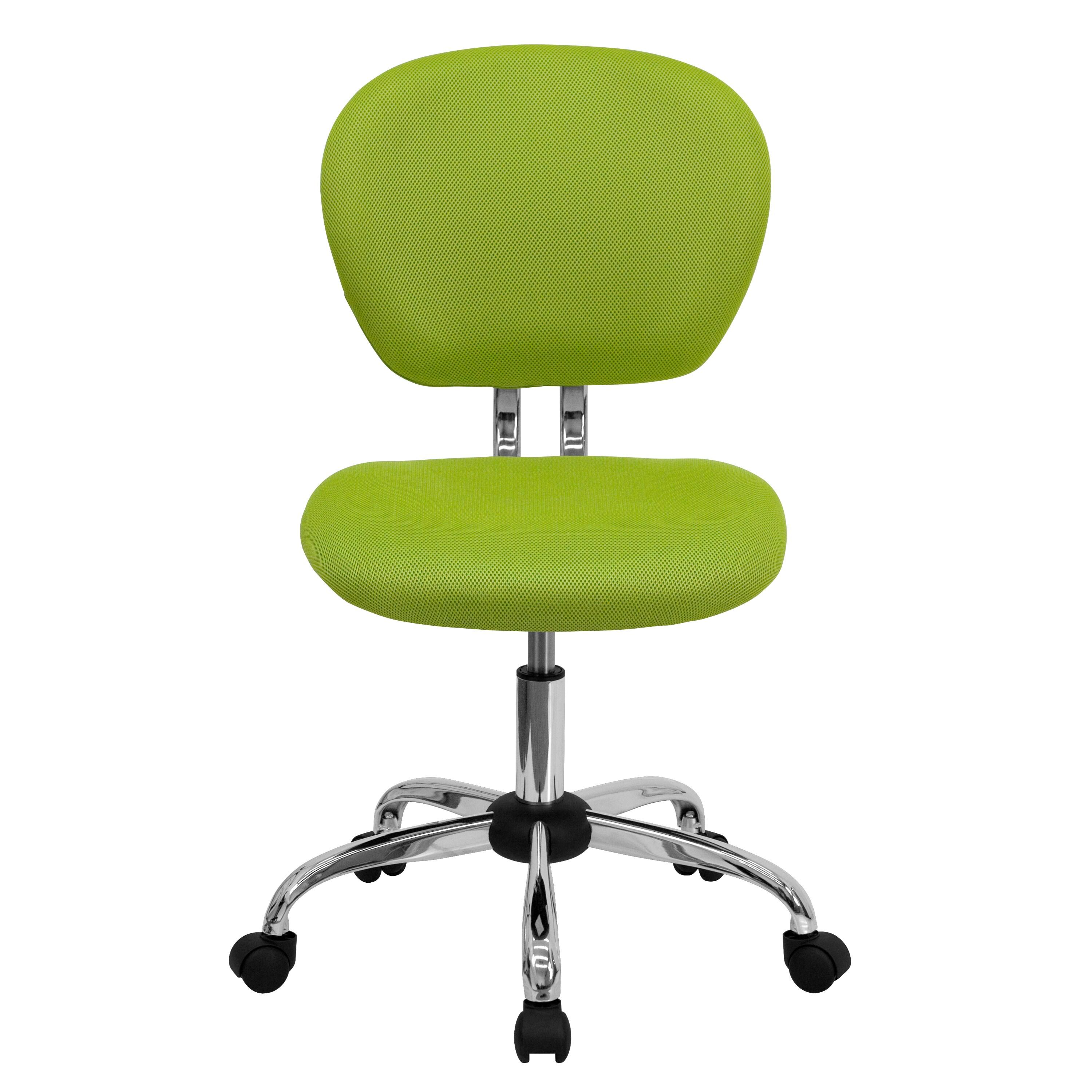 Flash Furniture Mid-Back Apple Green Mesh Padded Swivel Task Office Chair with Chrome Base