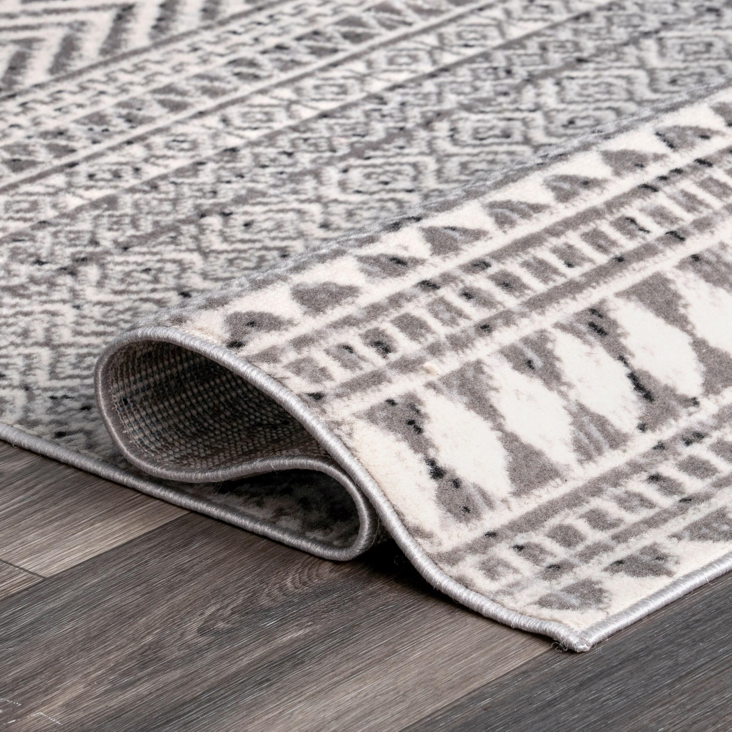 Nuloom Catherina Trellis 6 Square Indoor Area Rug for Living Room Bedroom Dining Room Kitchen, Grey/Ivory