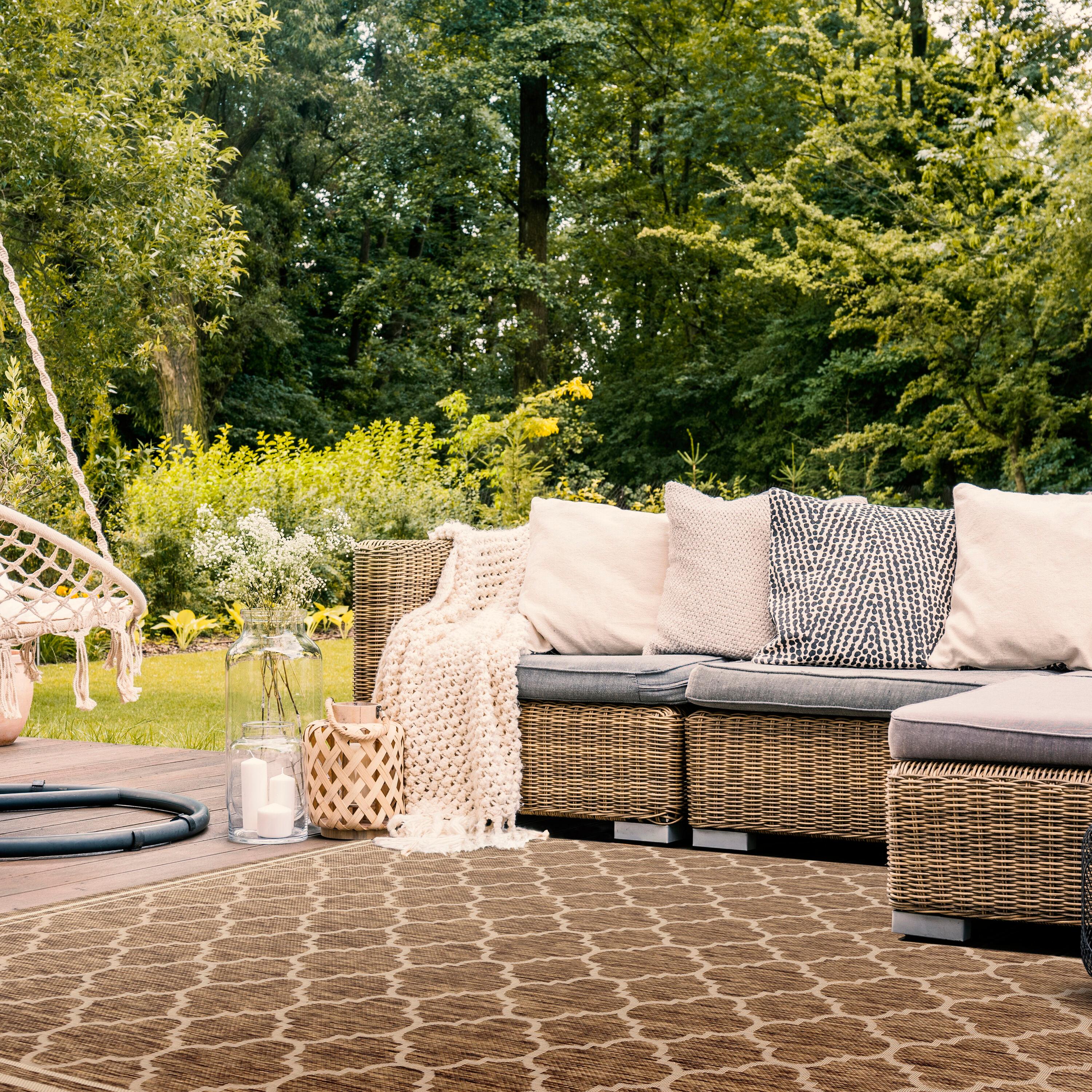 Courtyard CY6918 Power Loomed Indoor/Outdoor Accent Rug - Brown/Bone - 2'x3'7" - Safavieh.