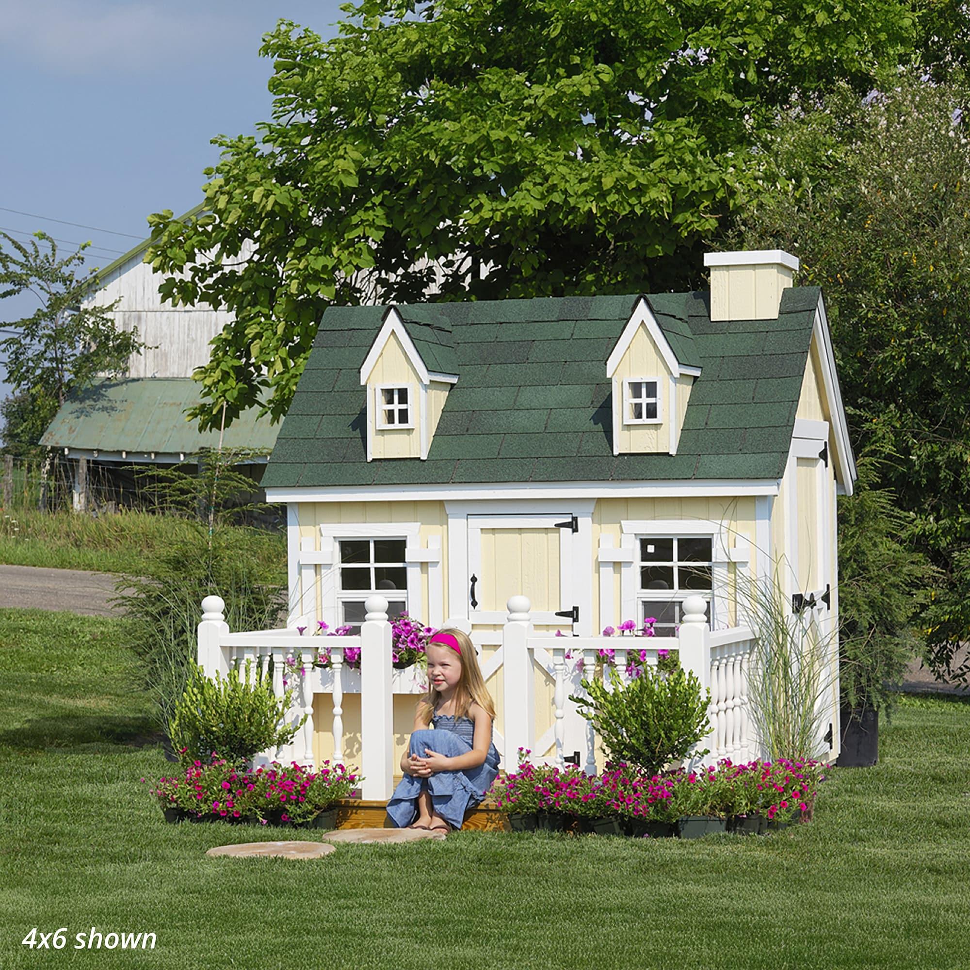 Little Cottage Co. 4x6 Cape Cod Playhouse with Floor, Outdoor Wood Do-It-Yourself Kit