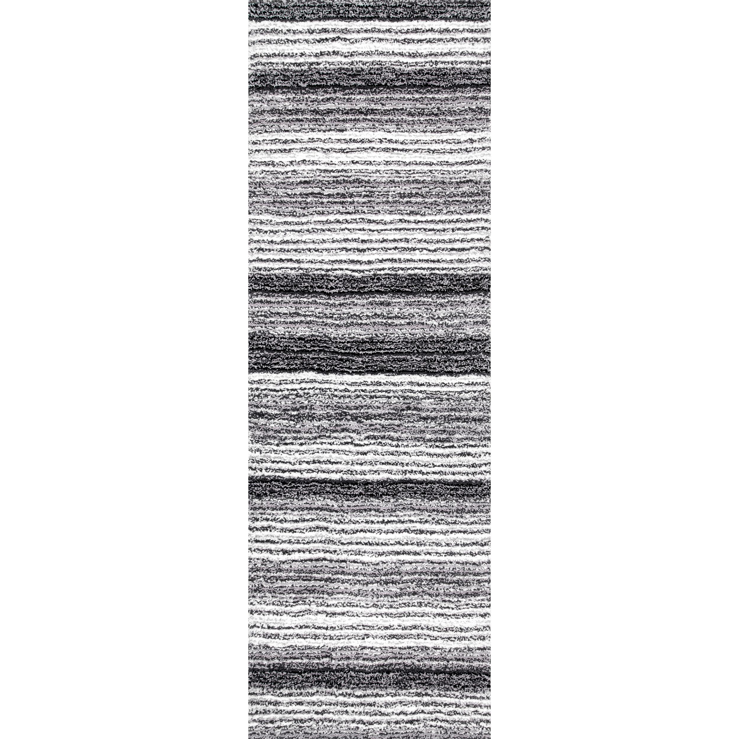 nuLOOM Classie Hand Tufted Shag Runner Rug, 2' 6" x 8', Gray Multi