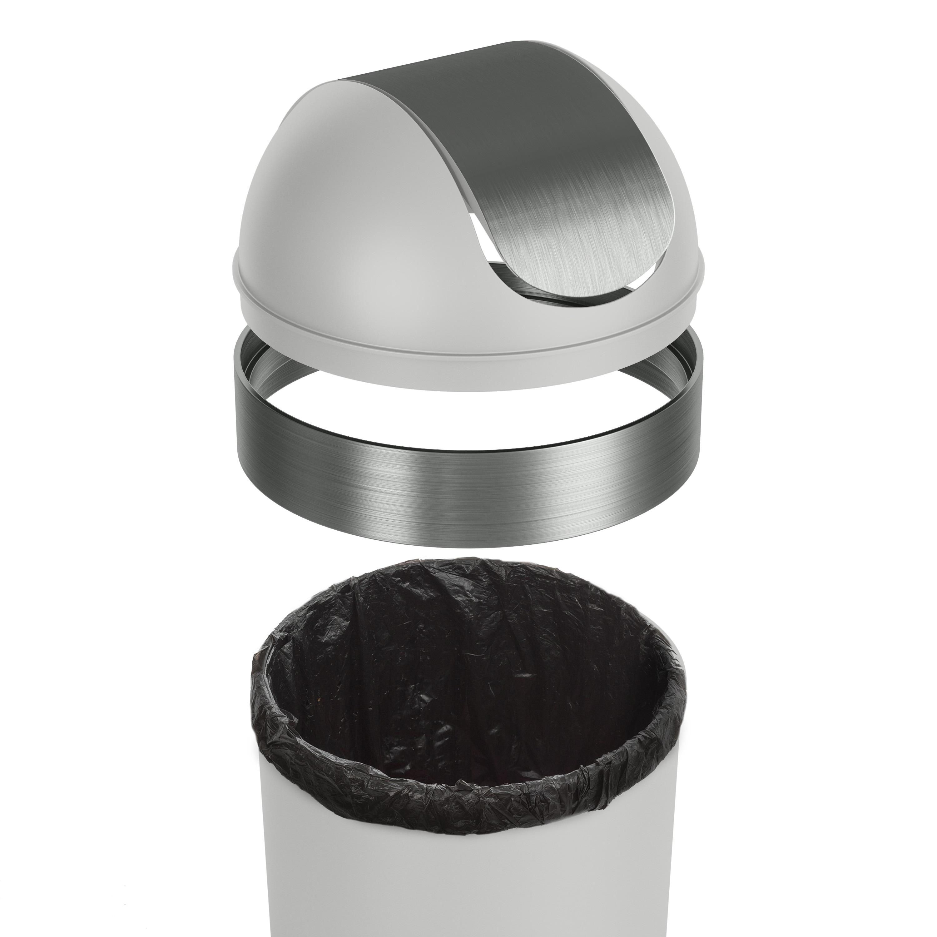 Umbra 16.5gal Venti Can Gray/Nickel: Indoor Swing-Top Trash Can, Polypropylene, 35" Height, 14.6" Width, 5.6 lbs