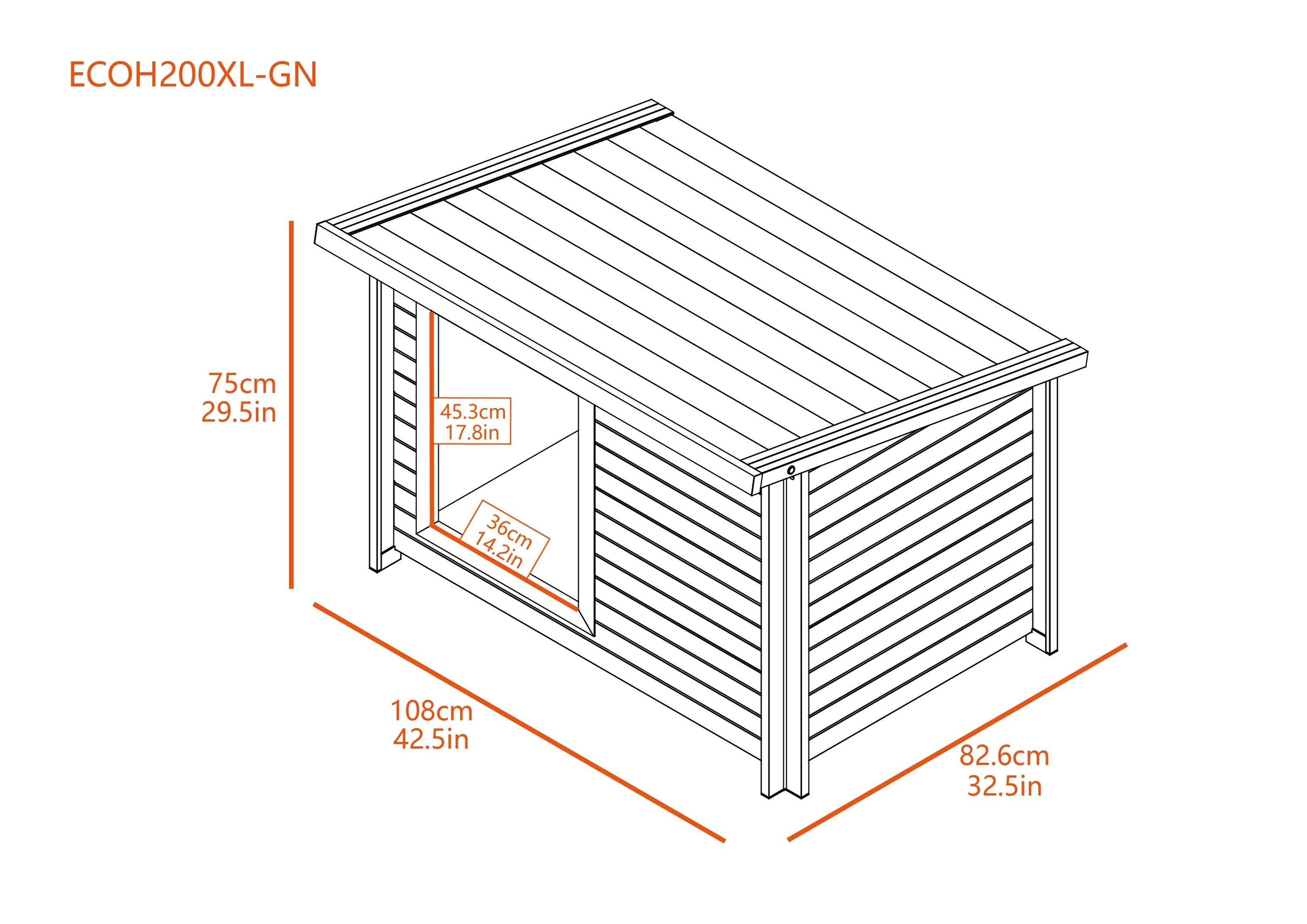 New Age Pet® ECOFLEX® Rustic Lodge Style Dog House - Extra Large, Weatherproof, Easy to Assemble, Elevated Floor for Ventilation, Non-Toxic, Durable Wood Plastic Composite
