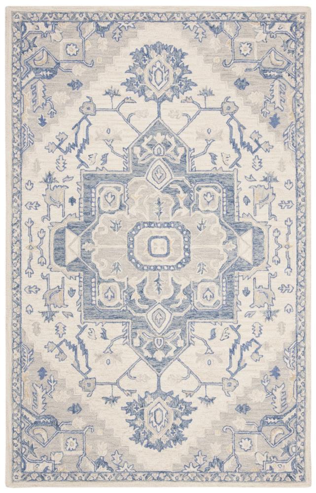 Micro-Loop MLP503 Hand Tufted Area Rug - Ivory/Blue - 5'x8' - Safavieh.