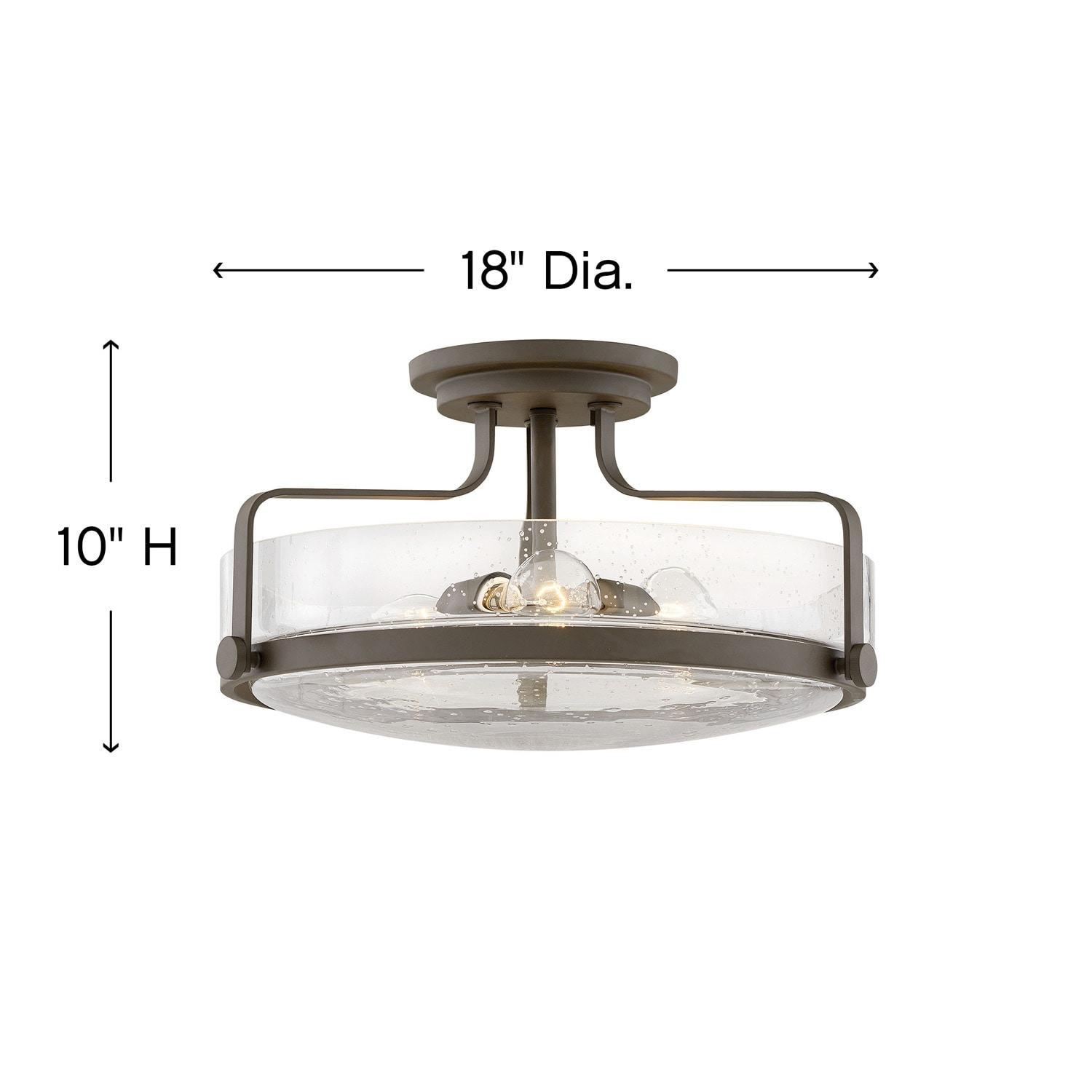 Harper 3-Light Semi-Flush Mount Retro Ceiling Light