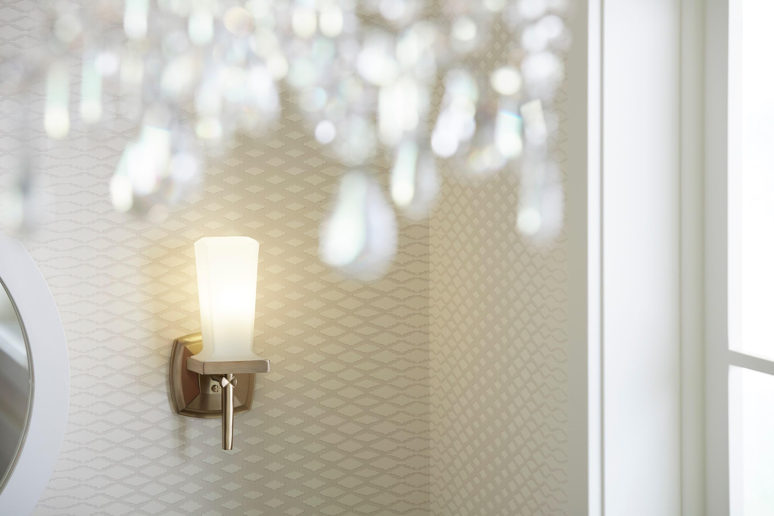 Margaux Elegance Polished Nickel Wall Sconce with Frosted Glass
