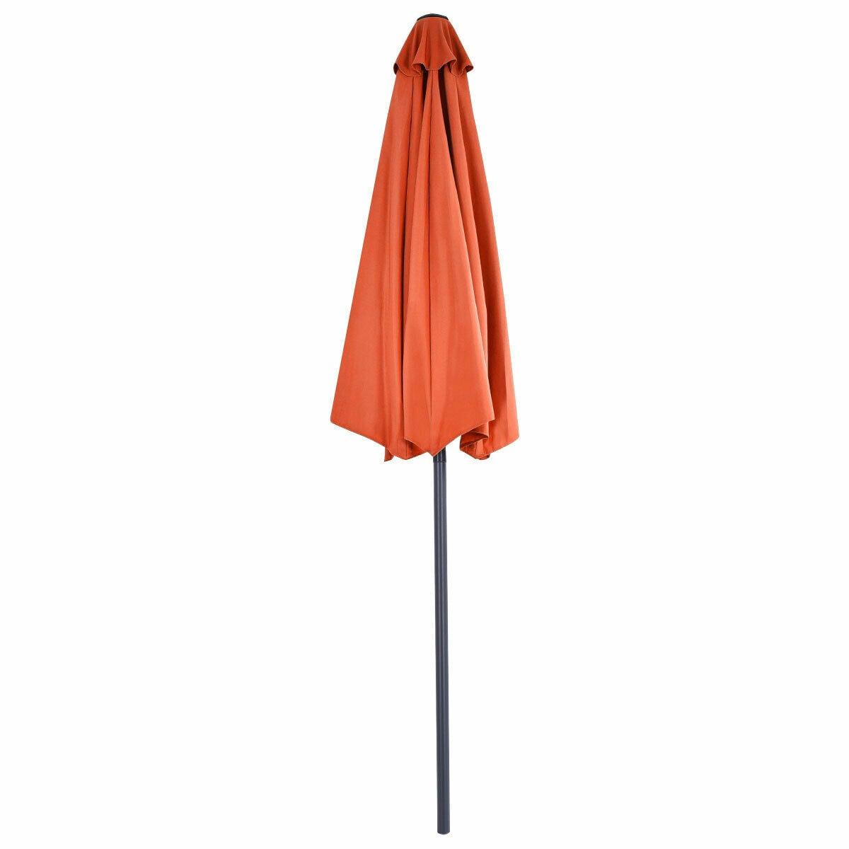 Resenkos 9Ft Patio Bistro Half Round Umbrella -Orange, Patio Offset Umbrella with Easy Tilt Adjustment, Outdoor Hanging Umbrella, Sunshade Umbrella Canopy