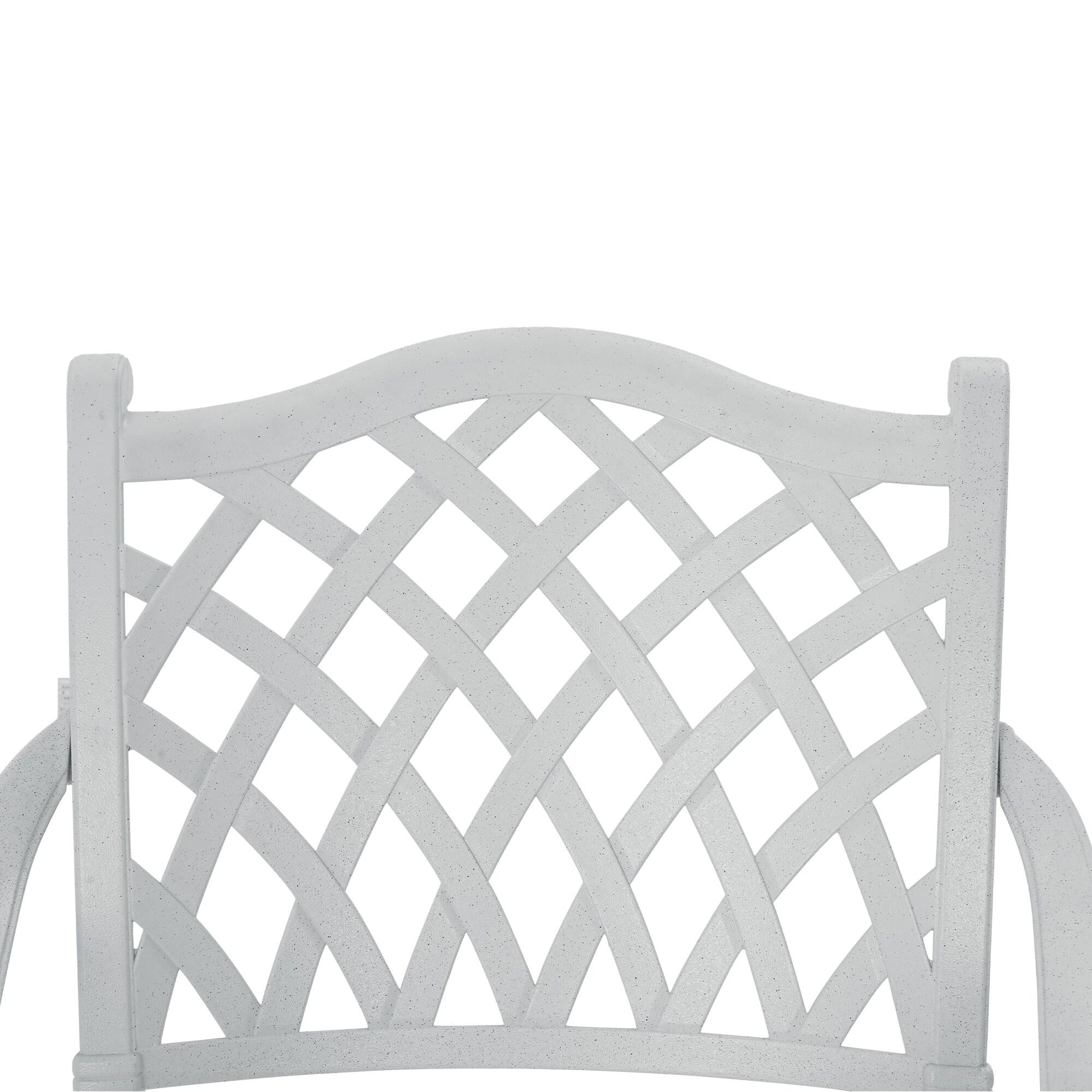 Pittman Outdoor Cast Aluminum Arm Chair, Set of 2, White