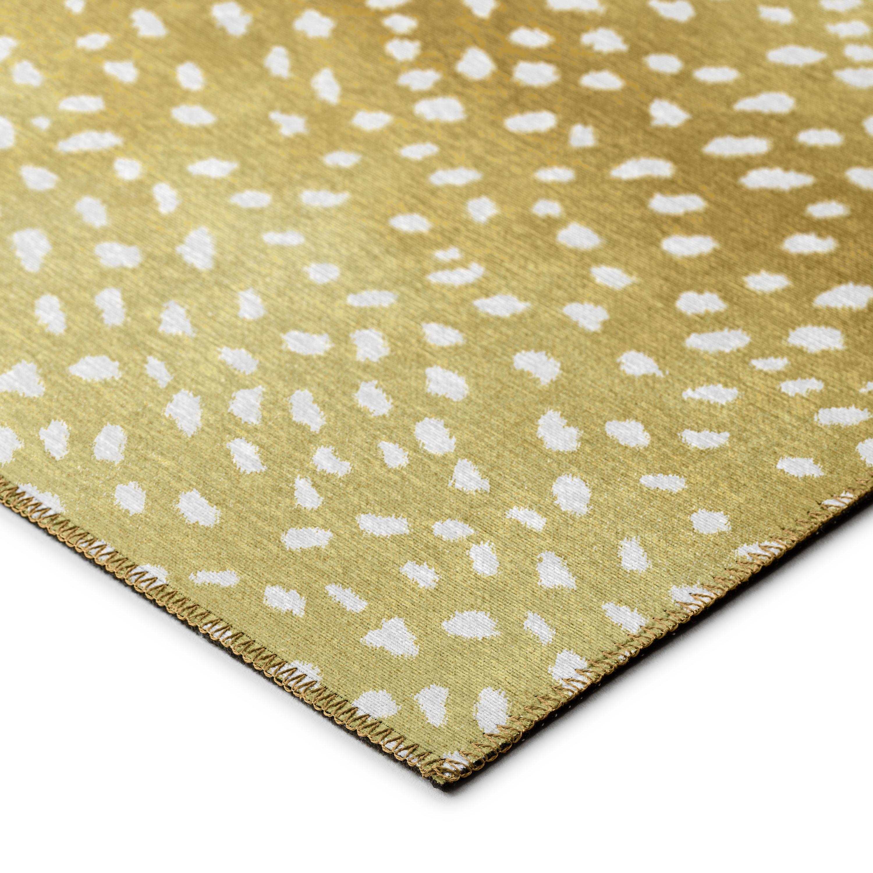 Gilded Gold 30"x20" Ultra-Soft Chenille Flat Woven Rug