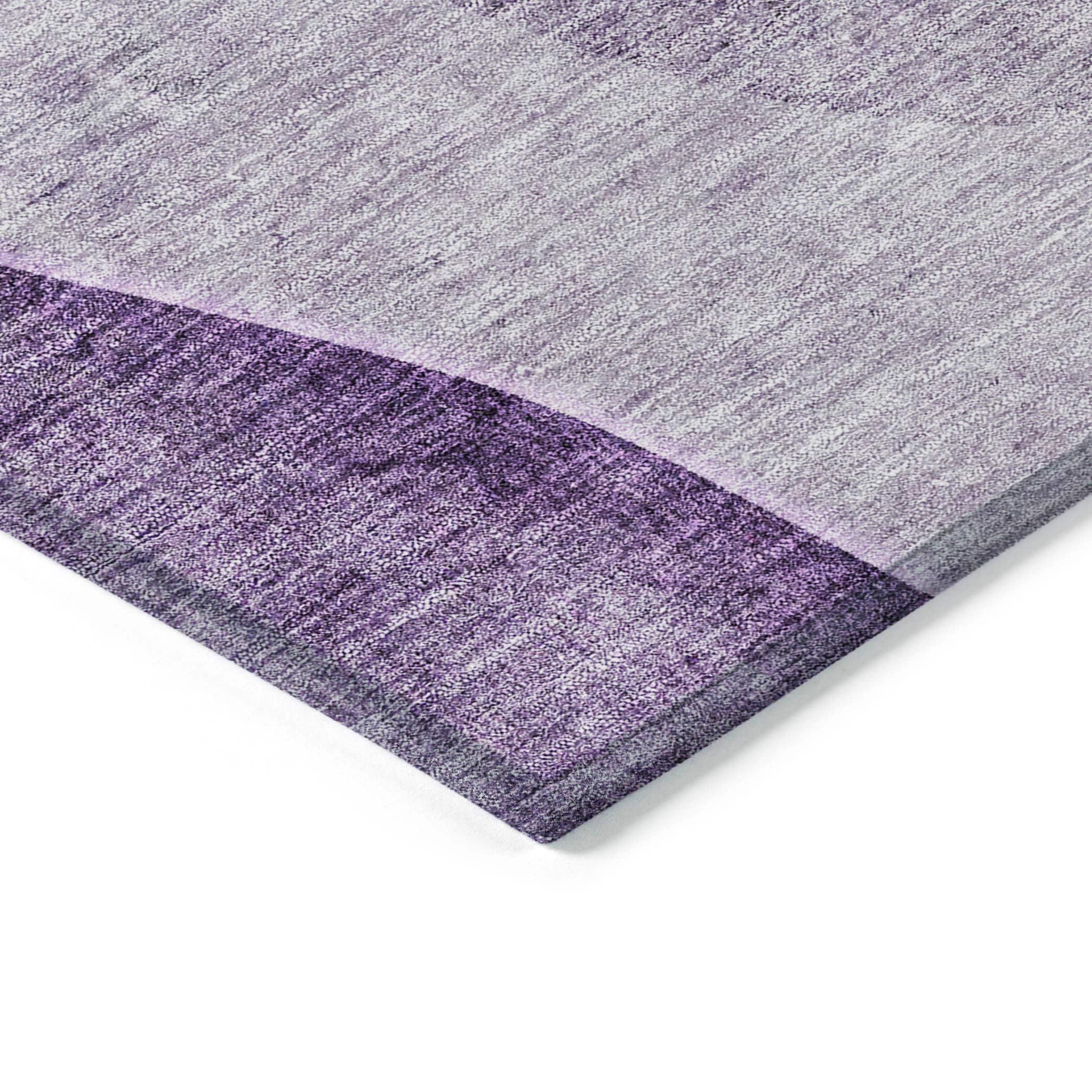 Purple and Gray Abstract 3' x 5' Indoor Outdoor Area Rug